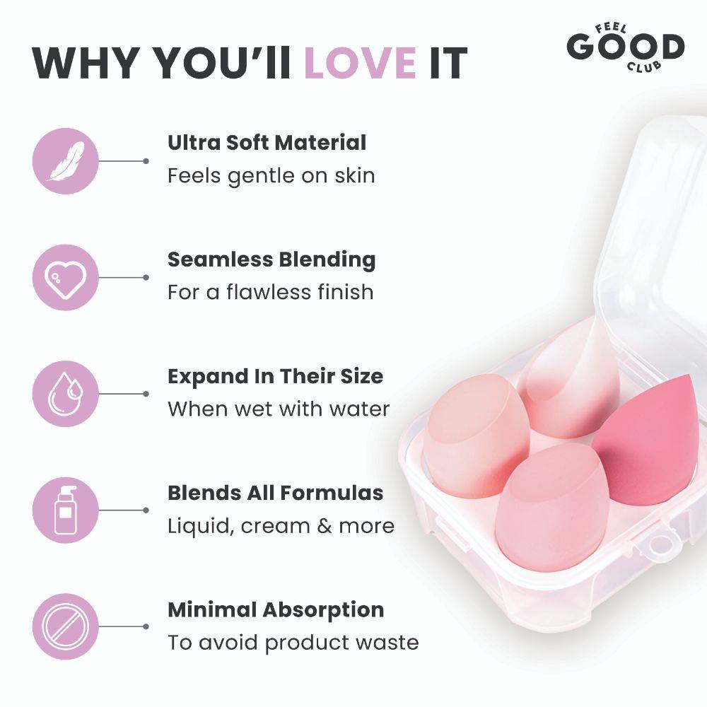 Blender Bakery - 4 Makeup Sponges In Box (Beauty Applicator Puffs & Storage Case) | C83 - view 5