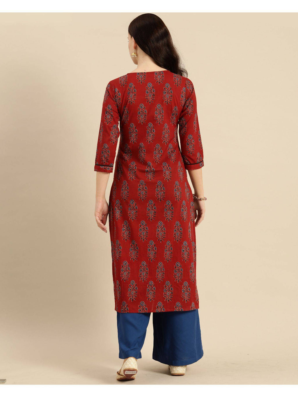 Womens Pure Cambric Cotton Jaipuri Printed Kurti | FY93 - view 2