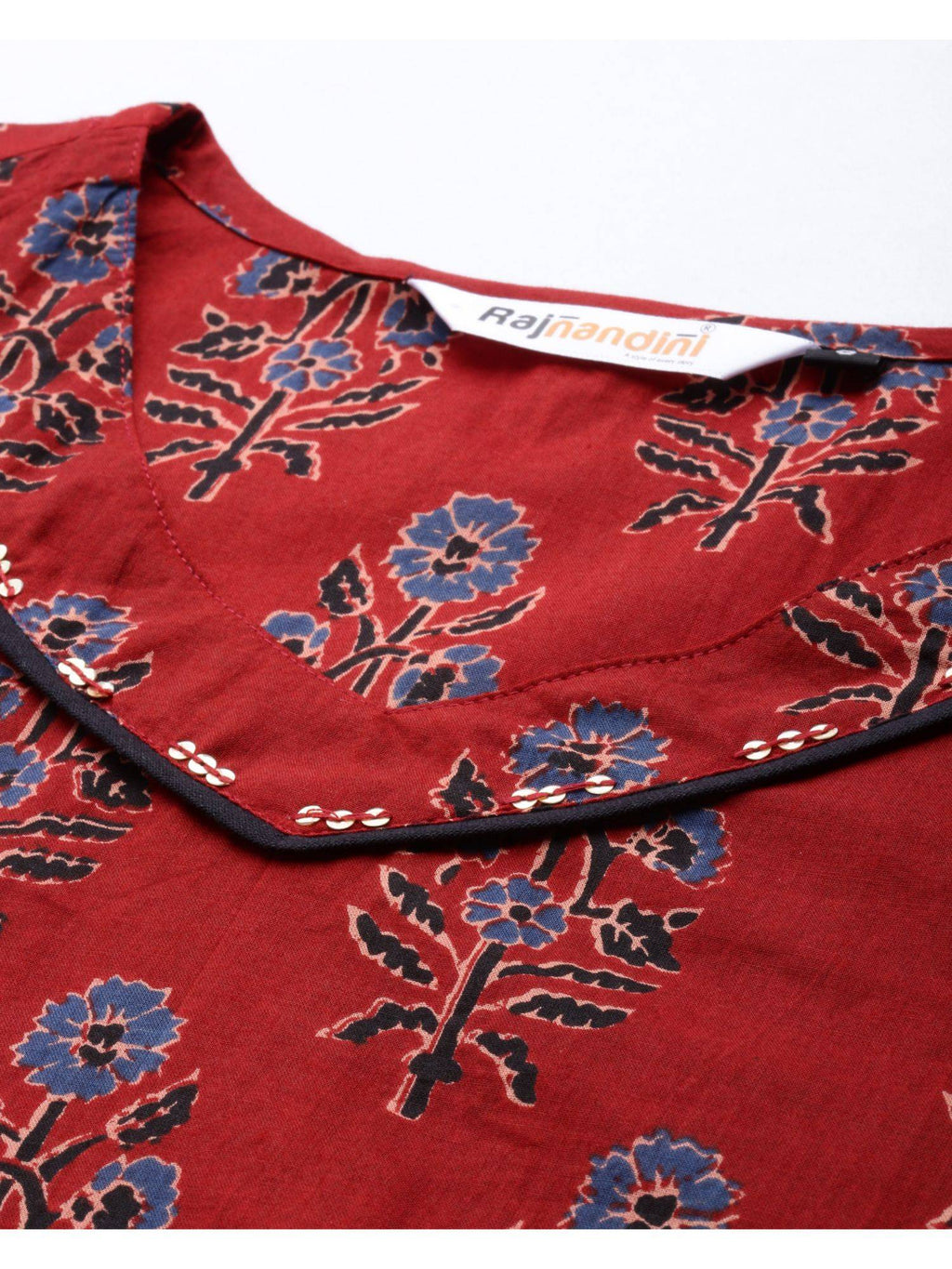 Womens Pure Cambric Cotton Jaipuri Printed Kurti | FY93 - view 4