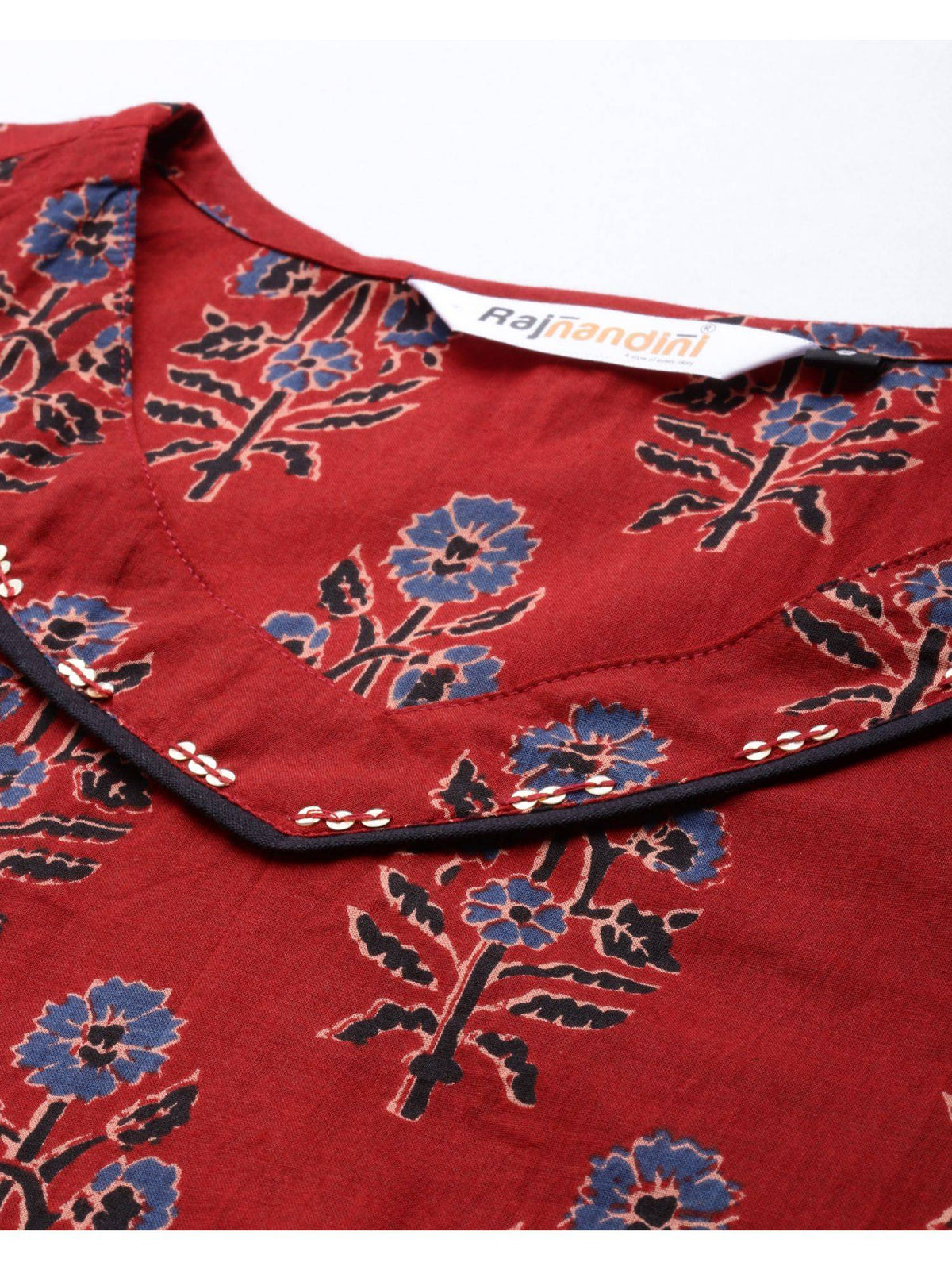 Womens Pure Cambric Cotton Jaipuri Printed Kurti | FY93 - view 4