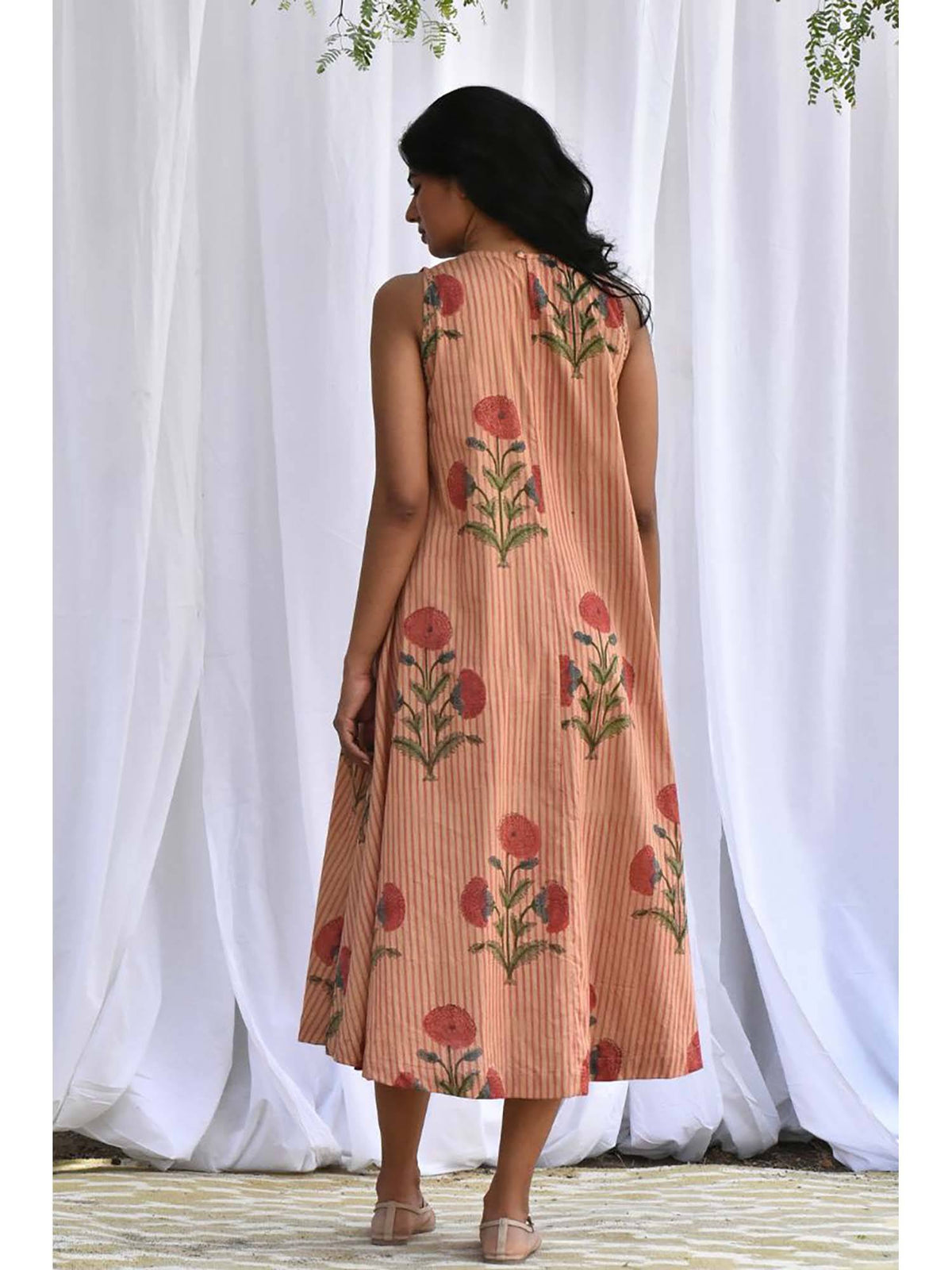 Beige Zuri Flared Midi Dress | D56 - view 2