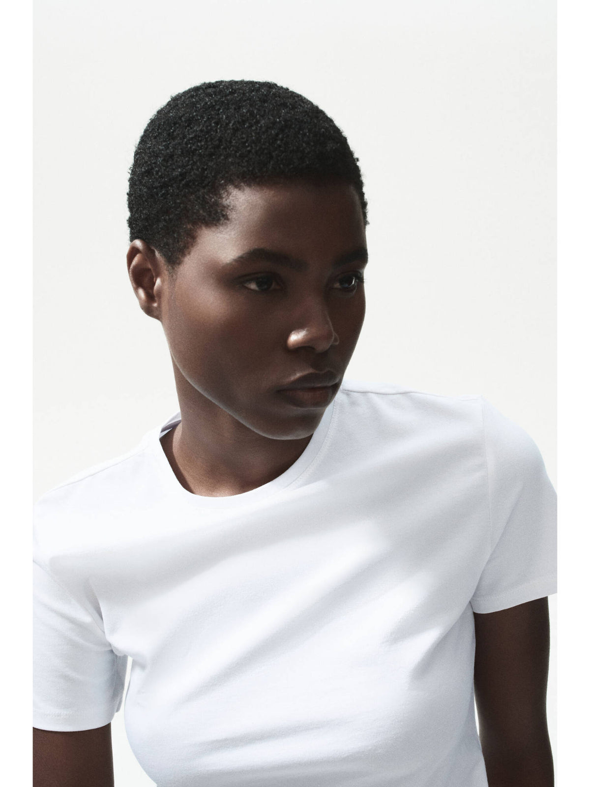 Women White Fitted Cotton-Blend T-Shirt | TS56 - view 2
