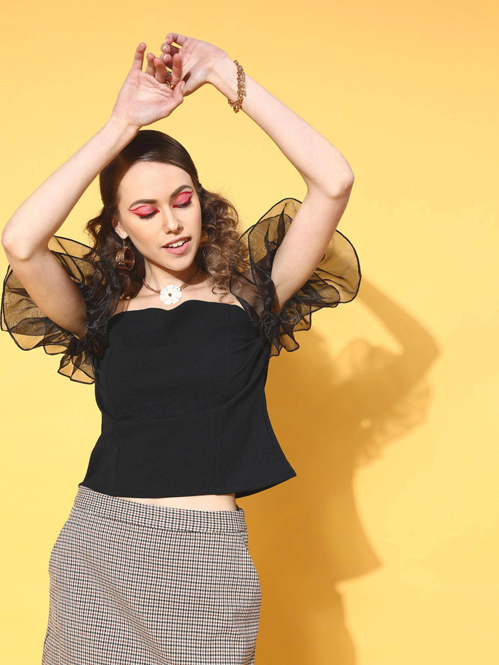 White Solid Party Regular Top | TT90 - view 6