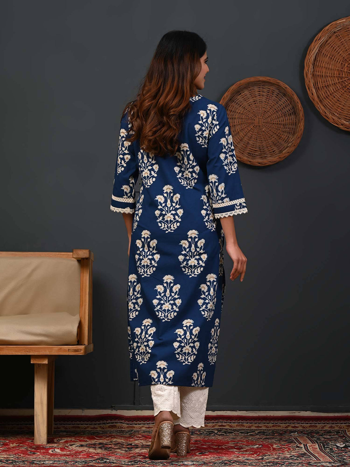 Women Printed Round-Neck Straight Kurta | KDG - view 2
