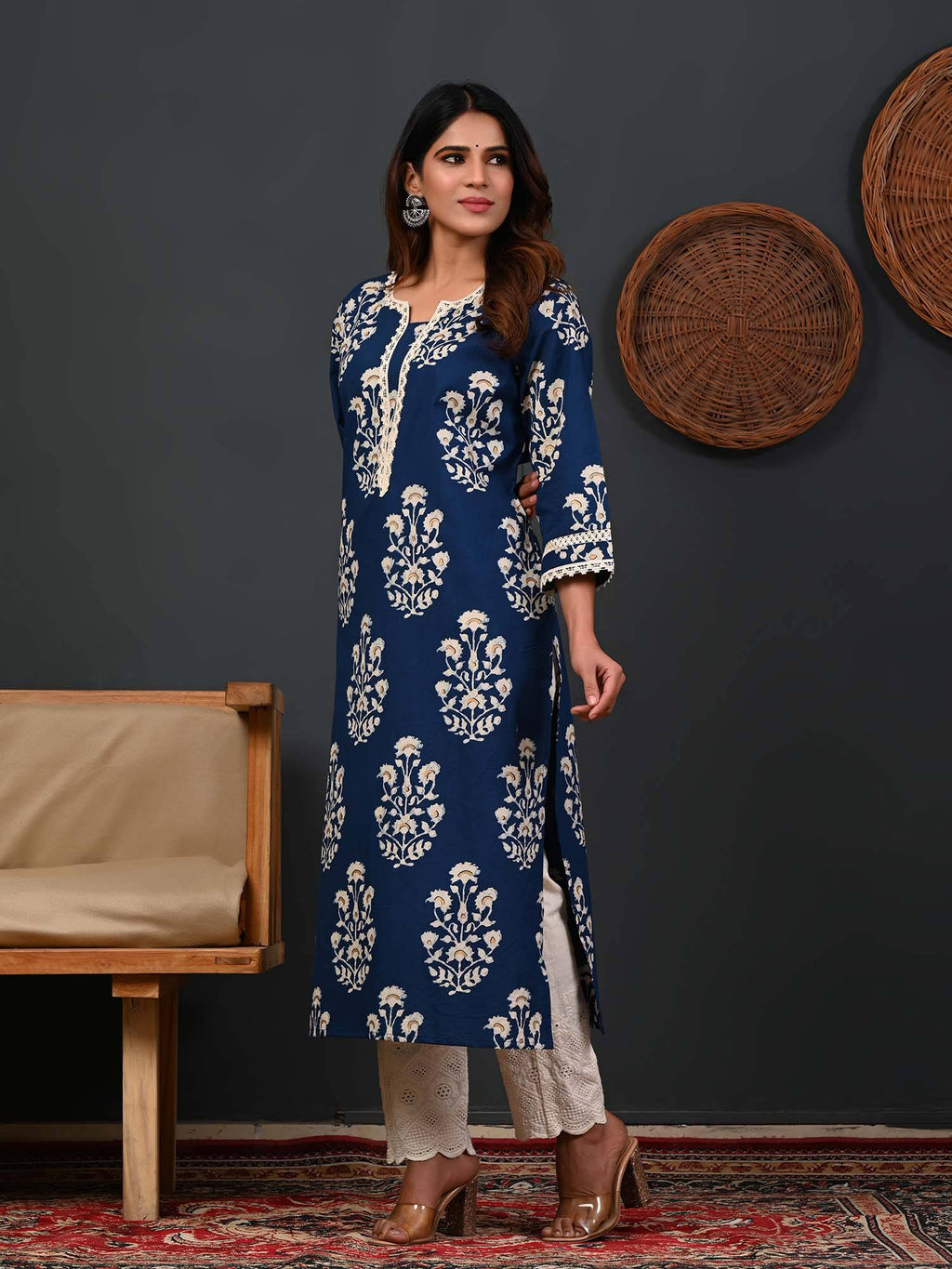 Women Printed Round-Neck Straight Kurta | KDG - view 6