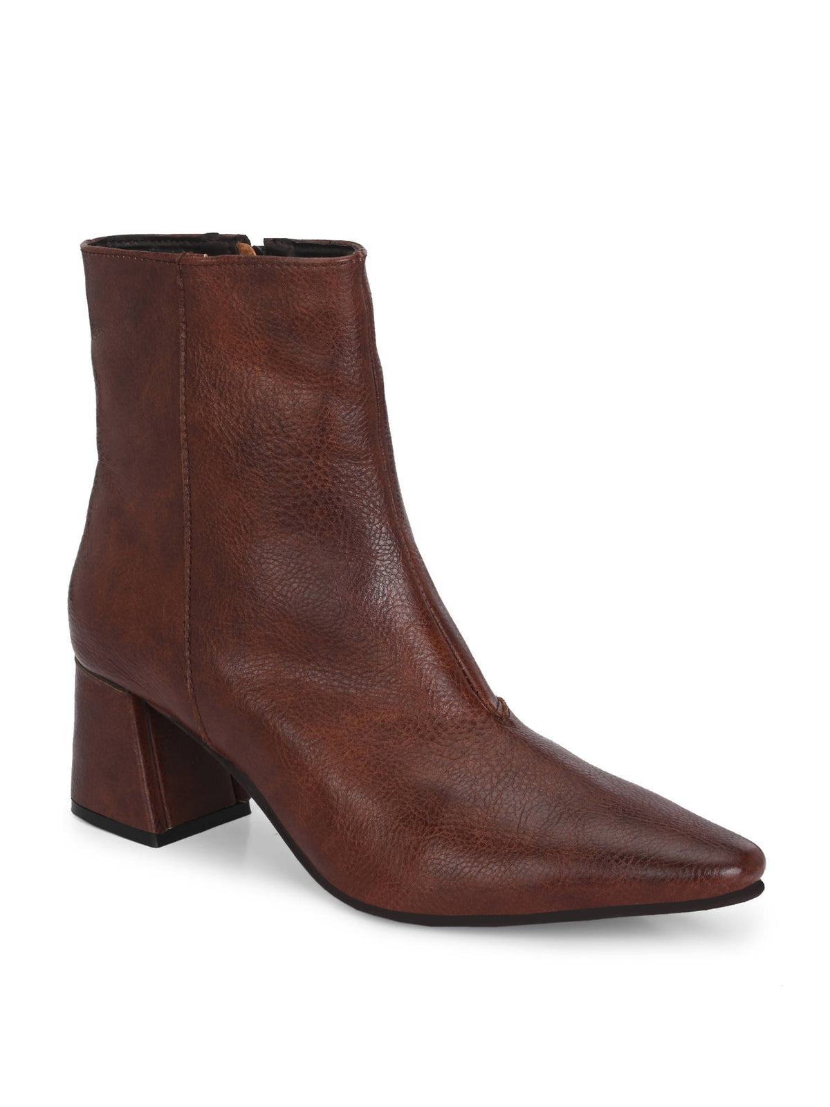 Women Vegan Leather High Top Casual Boots Brown | BT61 - view 3