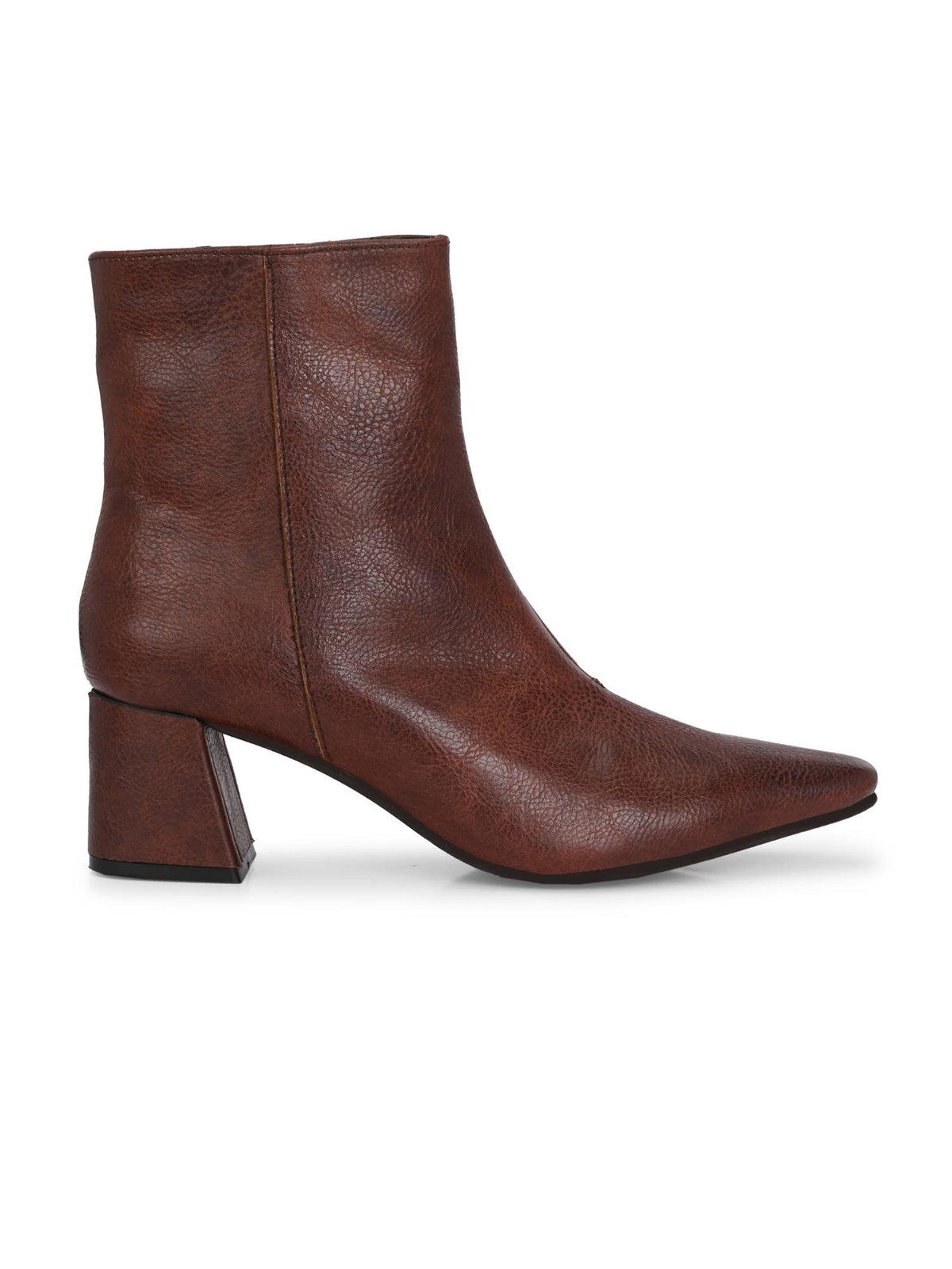 Women Vegan Leather High Top Casual Boots Brown | BT61 - view 5