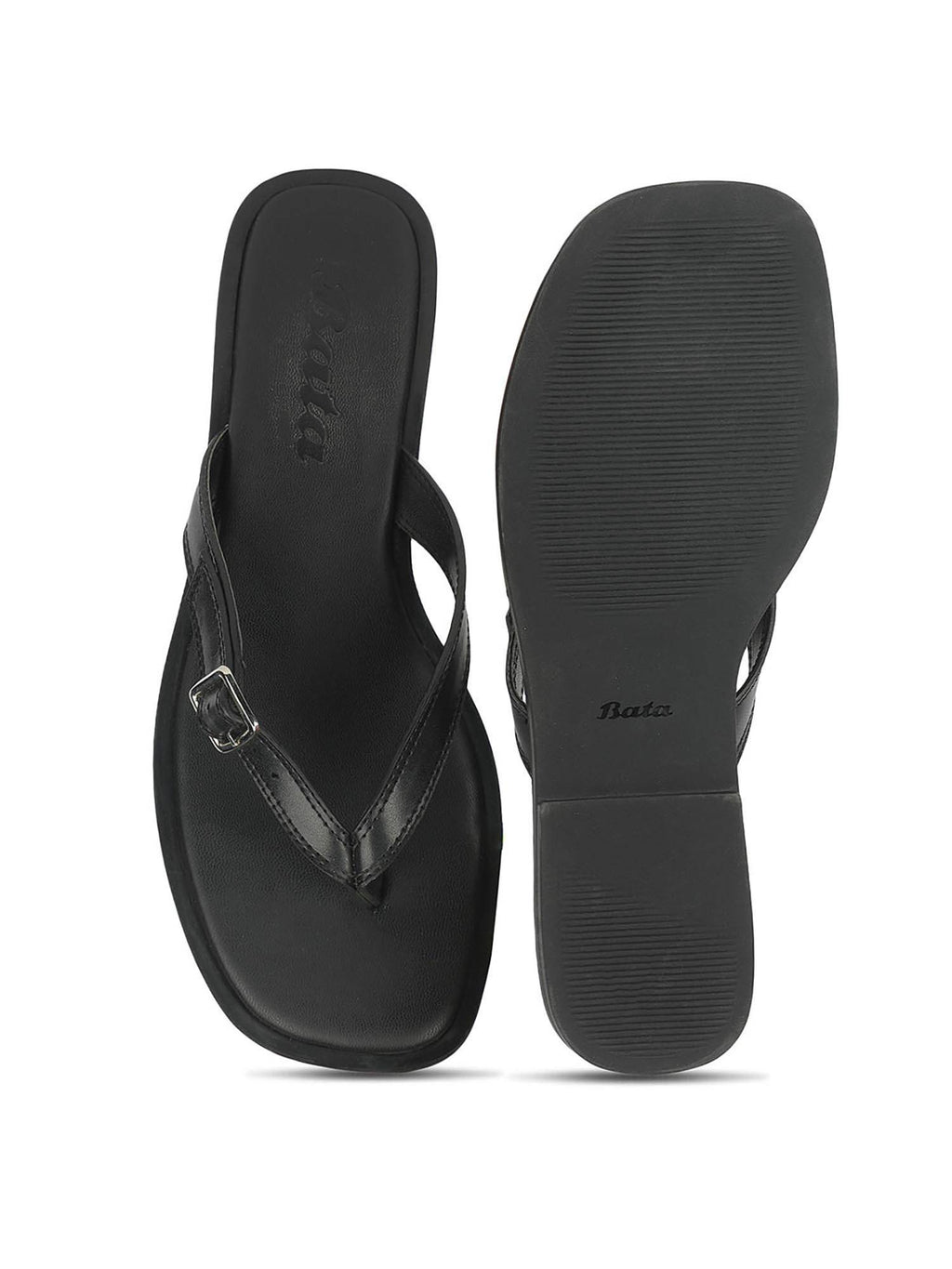Women Black Elegant Flats | F61 - view 2