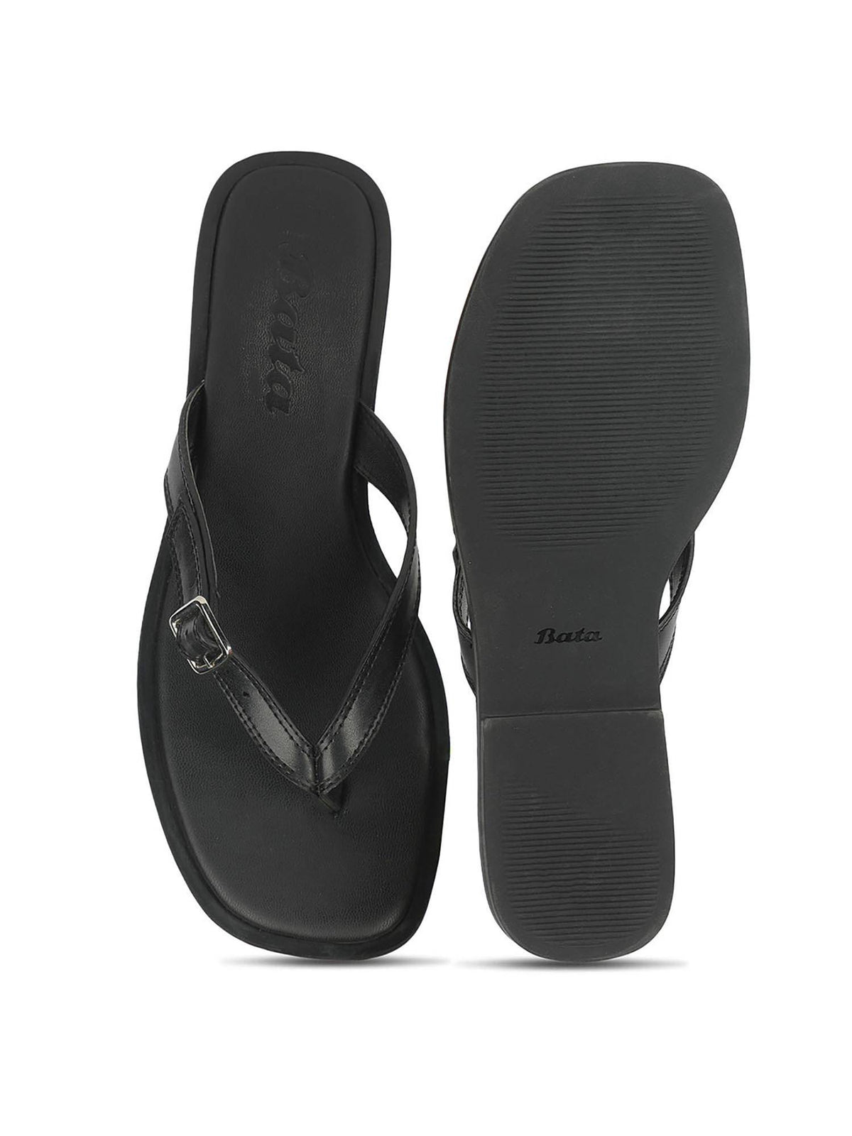Women Black Elegant Flats | F61 - view 2