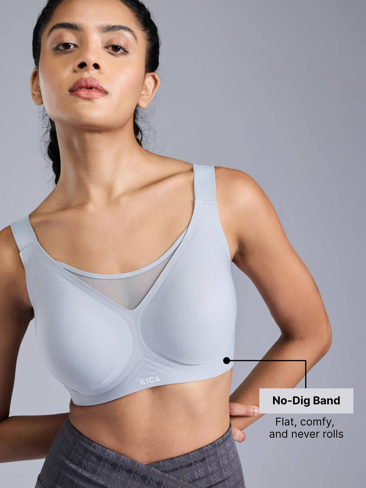 High Impact PowerBond Sports Bra KIC109 Grey | sb09 - view 2