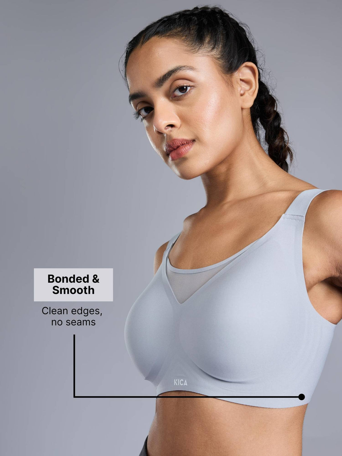 High Impact PowerBond Sports Bra KIC109 Grey | sb09 - view 4