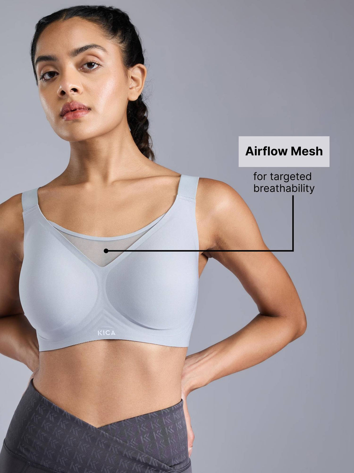 High Impact PowerBond Sports Bra KIC109 Grey | sb09 - view 5