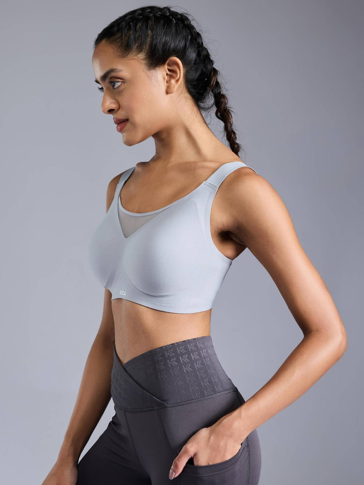 High Impact PowerBond Sports Bra KIC109 Grey | sb09 - view 6