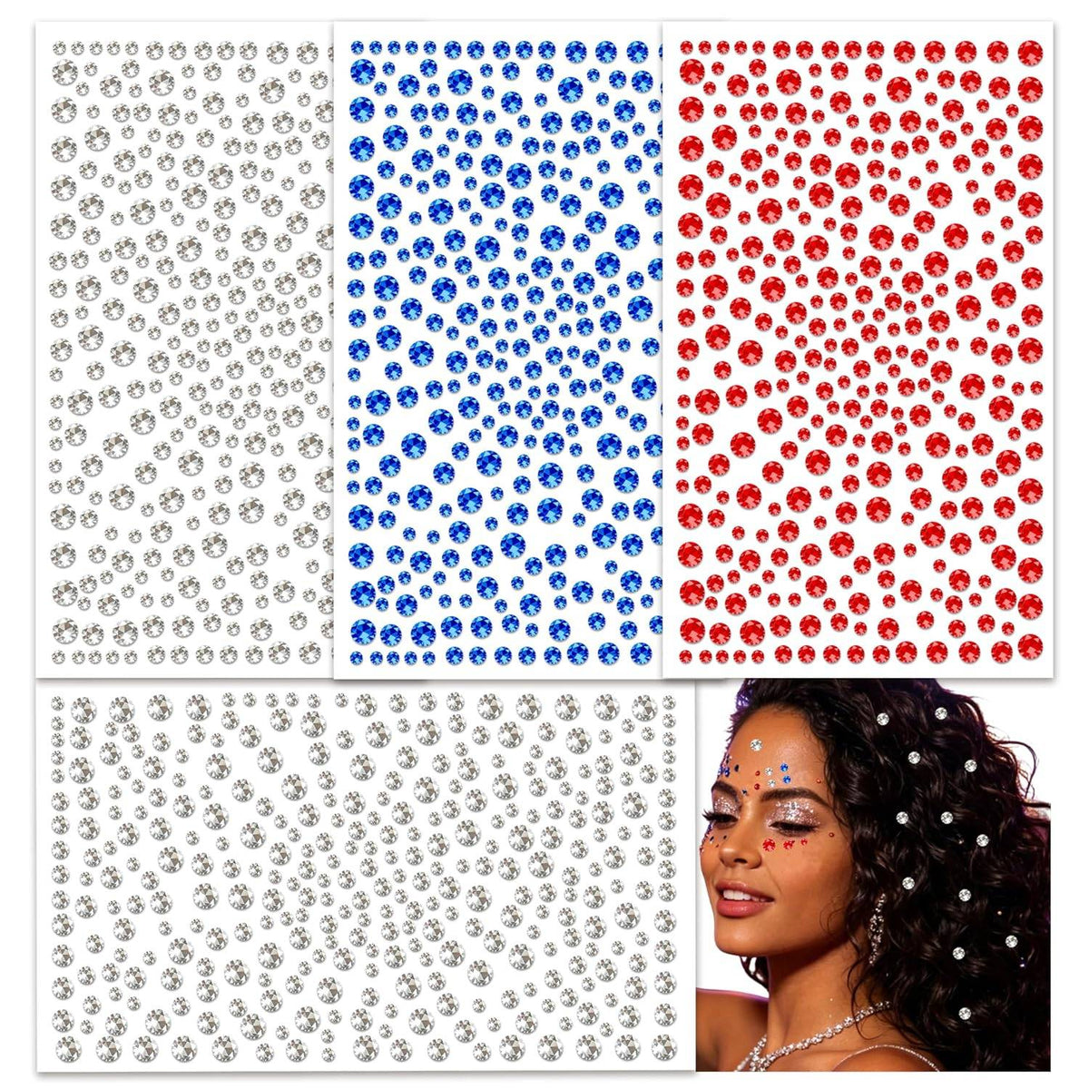 Face Gems & Pearl Stickers Kit | T32 - view 1