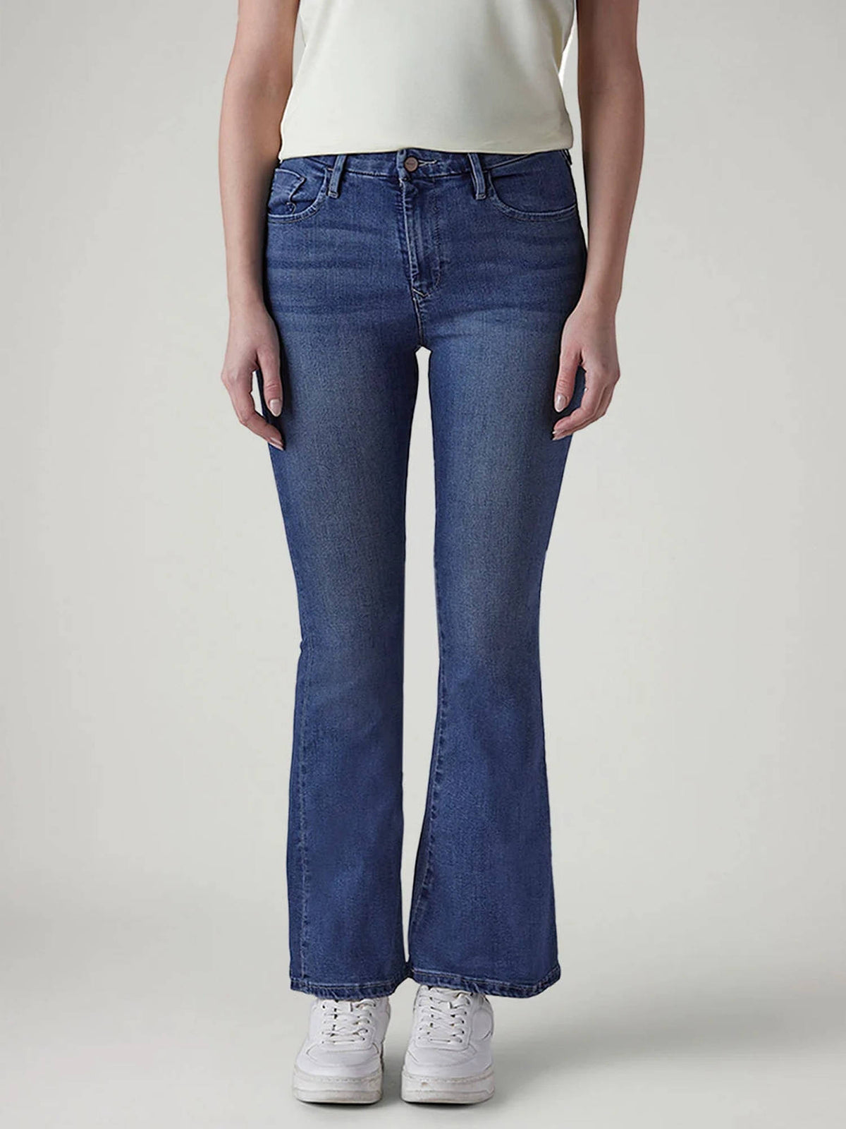 Womens 726 Blue Flared Fit High Rise Redloop Jeans | BT10 - view 1