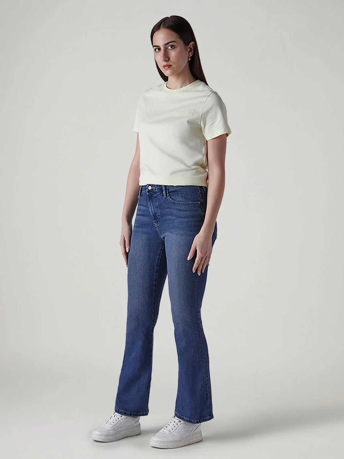 Womens 726 Blue Flared Fit High Rise Redloop Jeans | BT10 - view 3