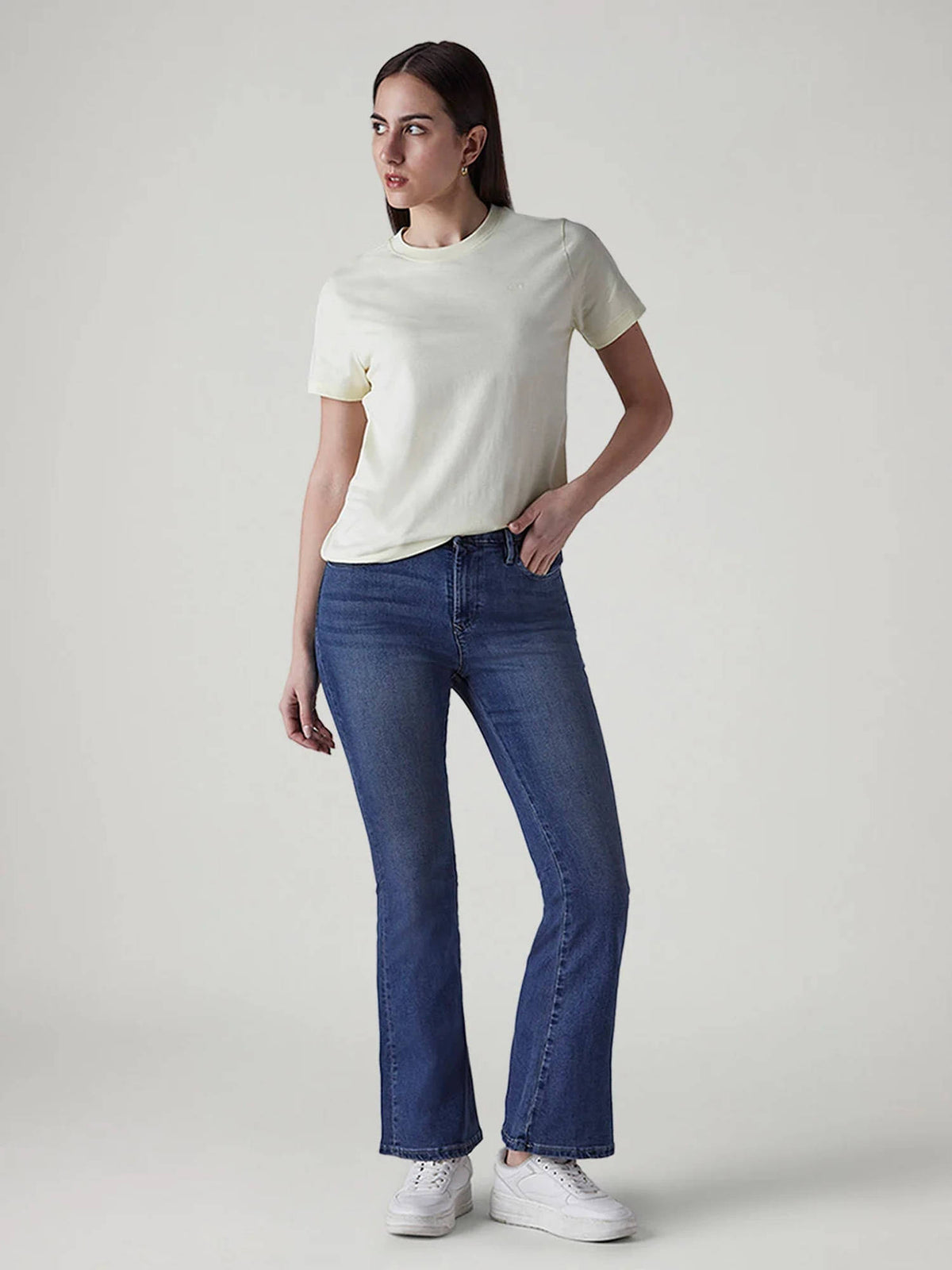 Womens 726 Blue Flared Fit High Rise Redloop Jeans | BT10 - view 5