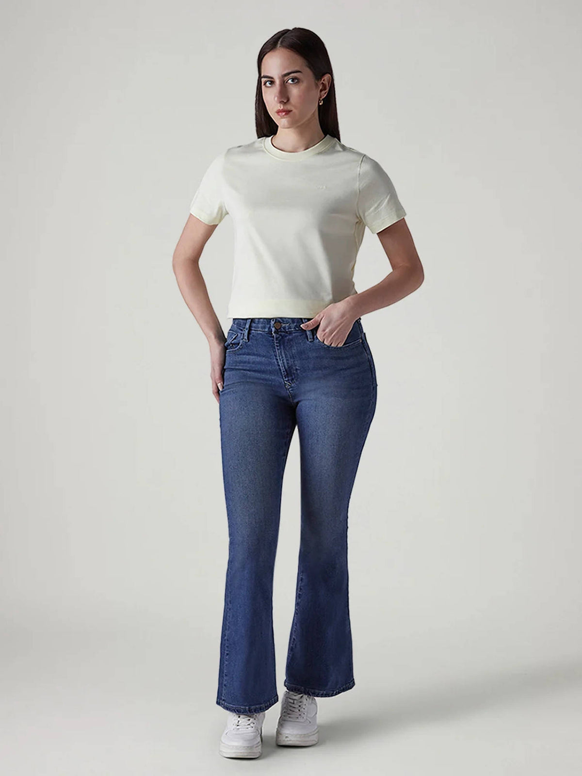 Womens 726 Blue Flared Fit High Rise Redloop Jeans | BT10 - view 6