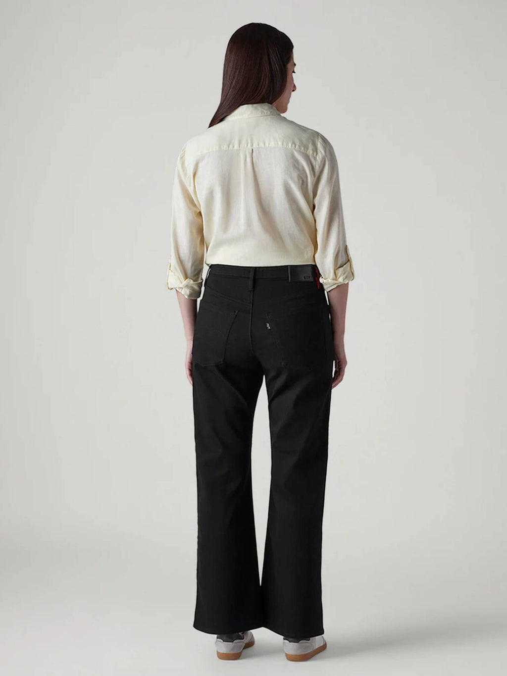 Womens Black Loose Bootcut Fit Mid Rise Redloop Jeans | BT10 - view 2