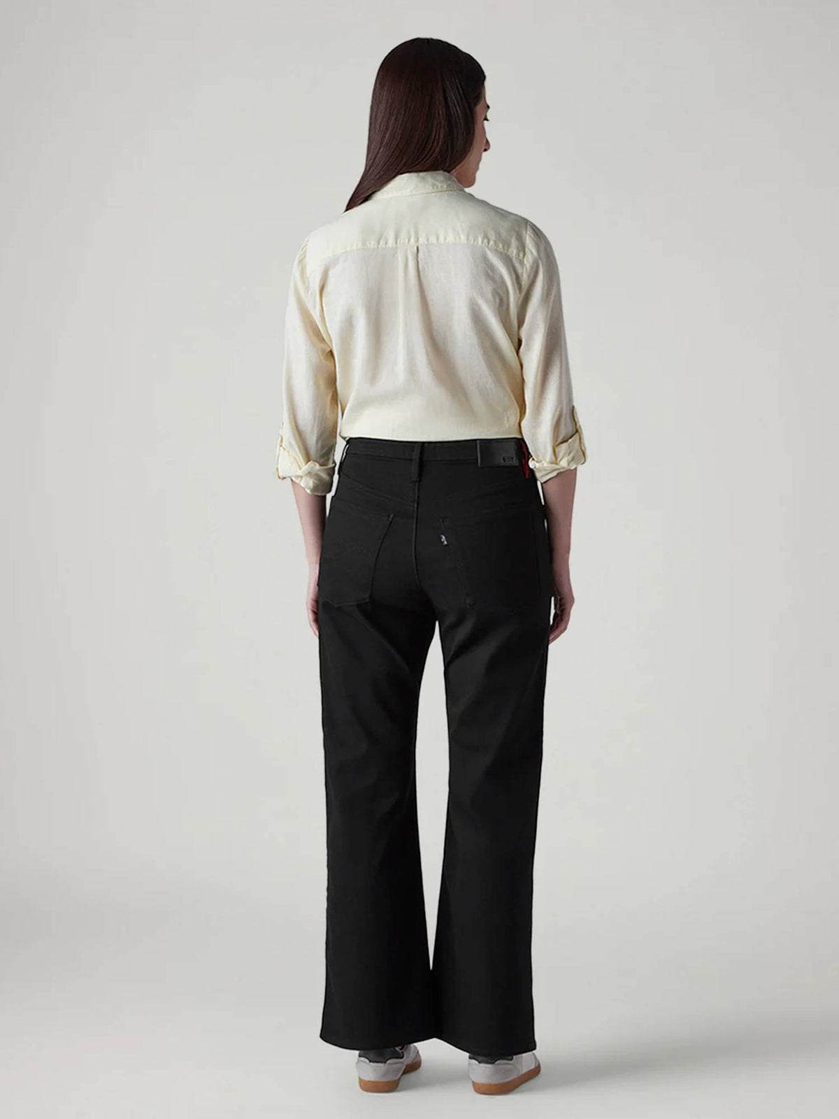 Womens Black Loose Bootcut Fit Mid Rise Redloop Jeans | BT10 - view 2