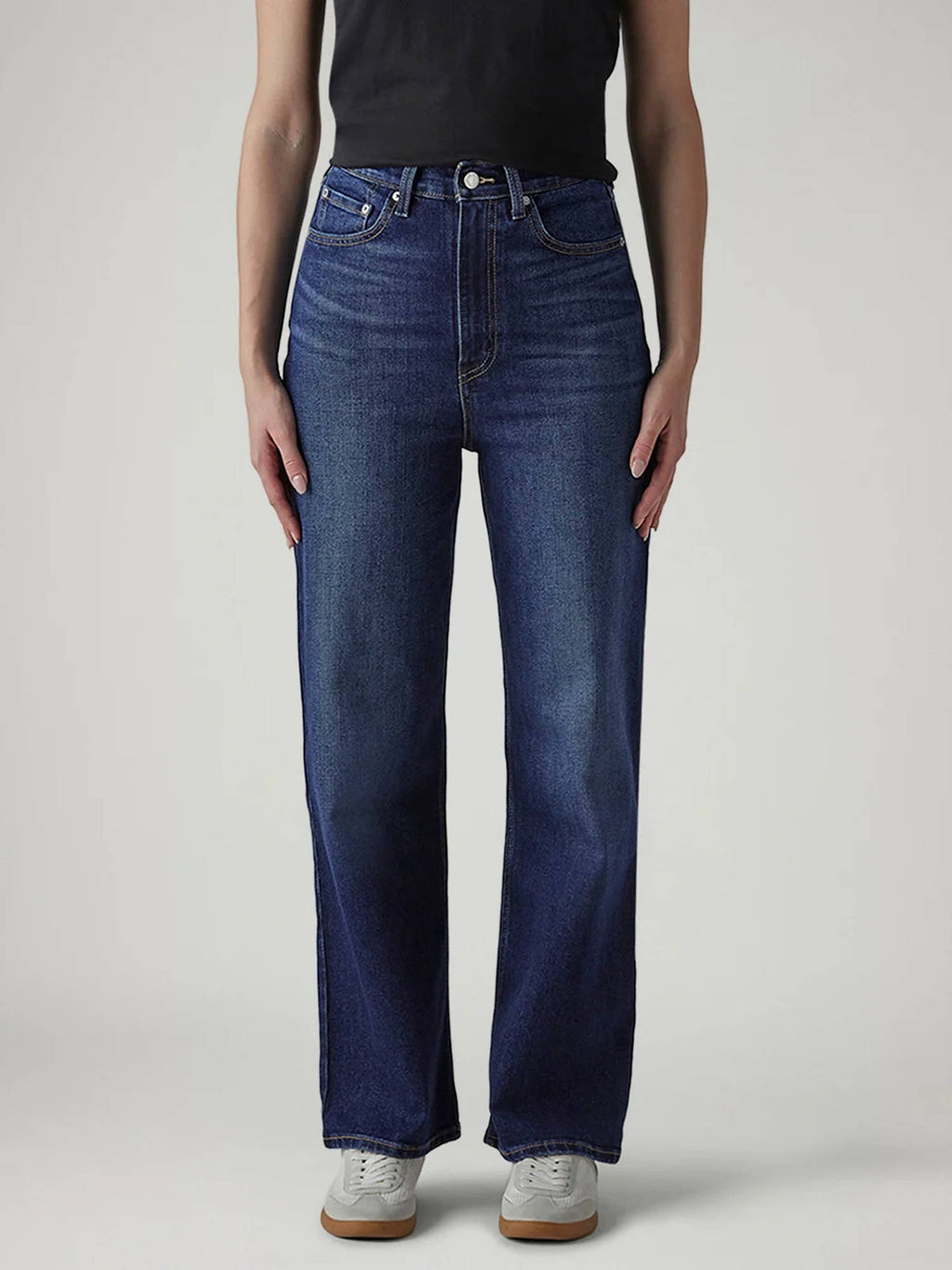 Womens Dark-Blue Comfortable Fit High Rise Jeans | ST23 - view 1