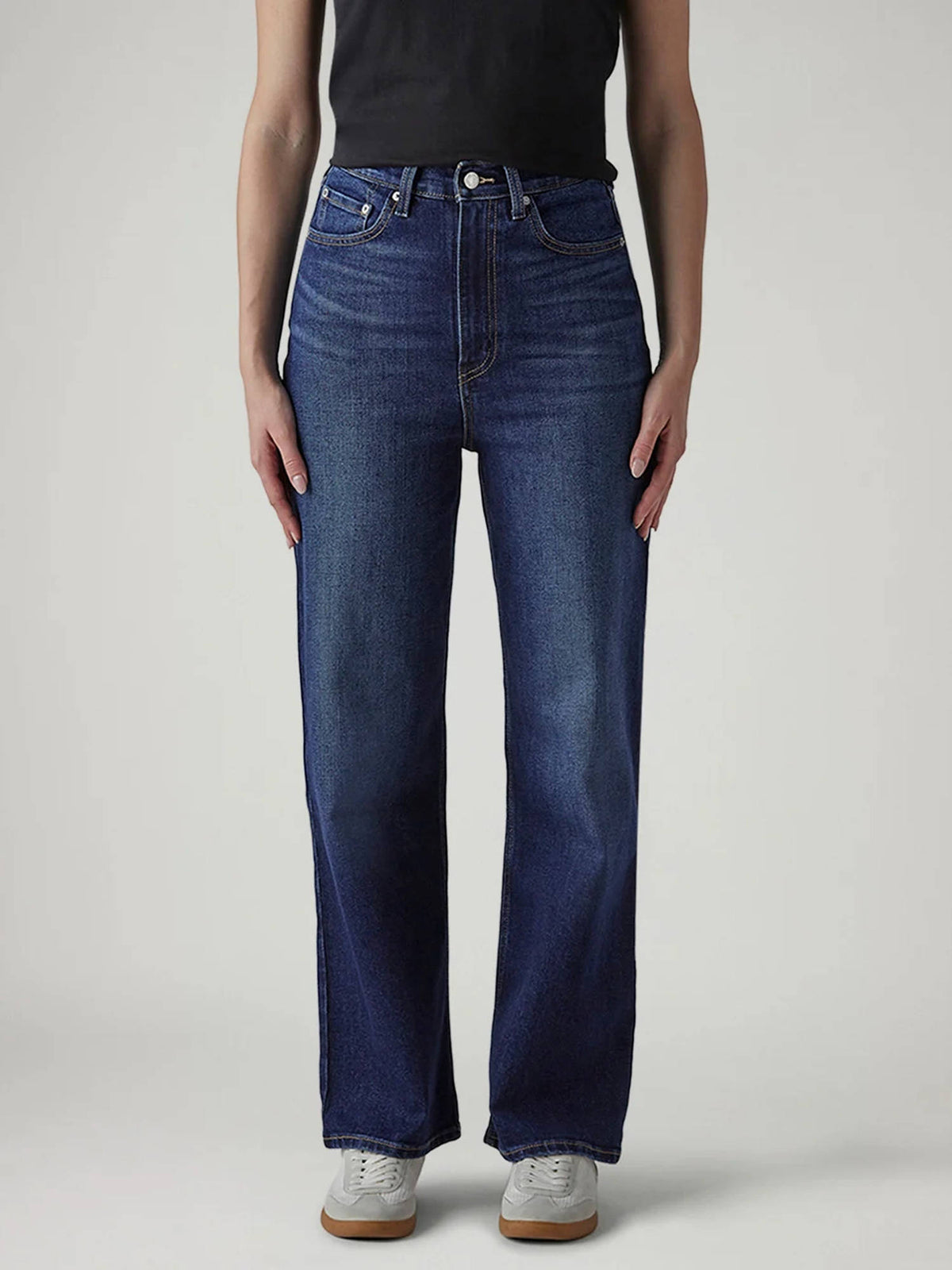 Womens Dark-Blue Comfortable Fit High Rise Jeans | ST23 - view 1