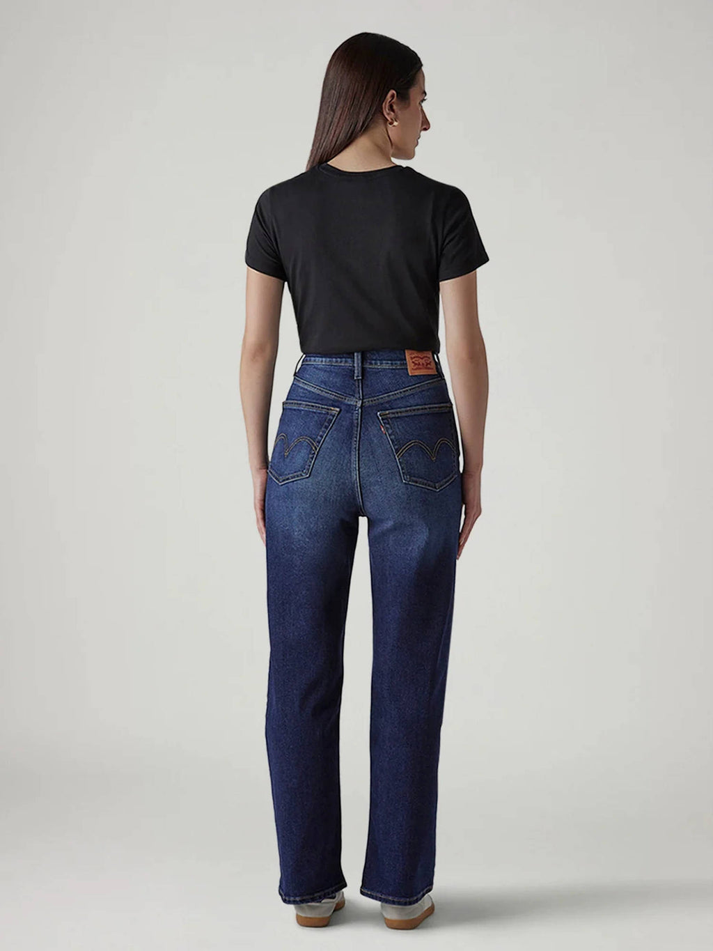 Womens Dark-Blue Comfortable Fit High Rise Jeans | ST23 - view 2