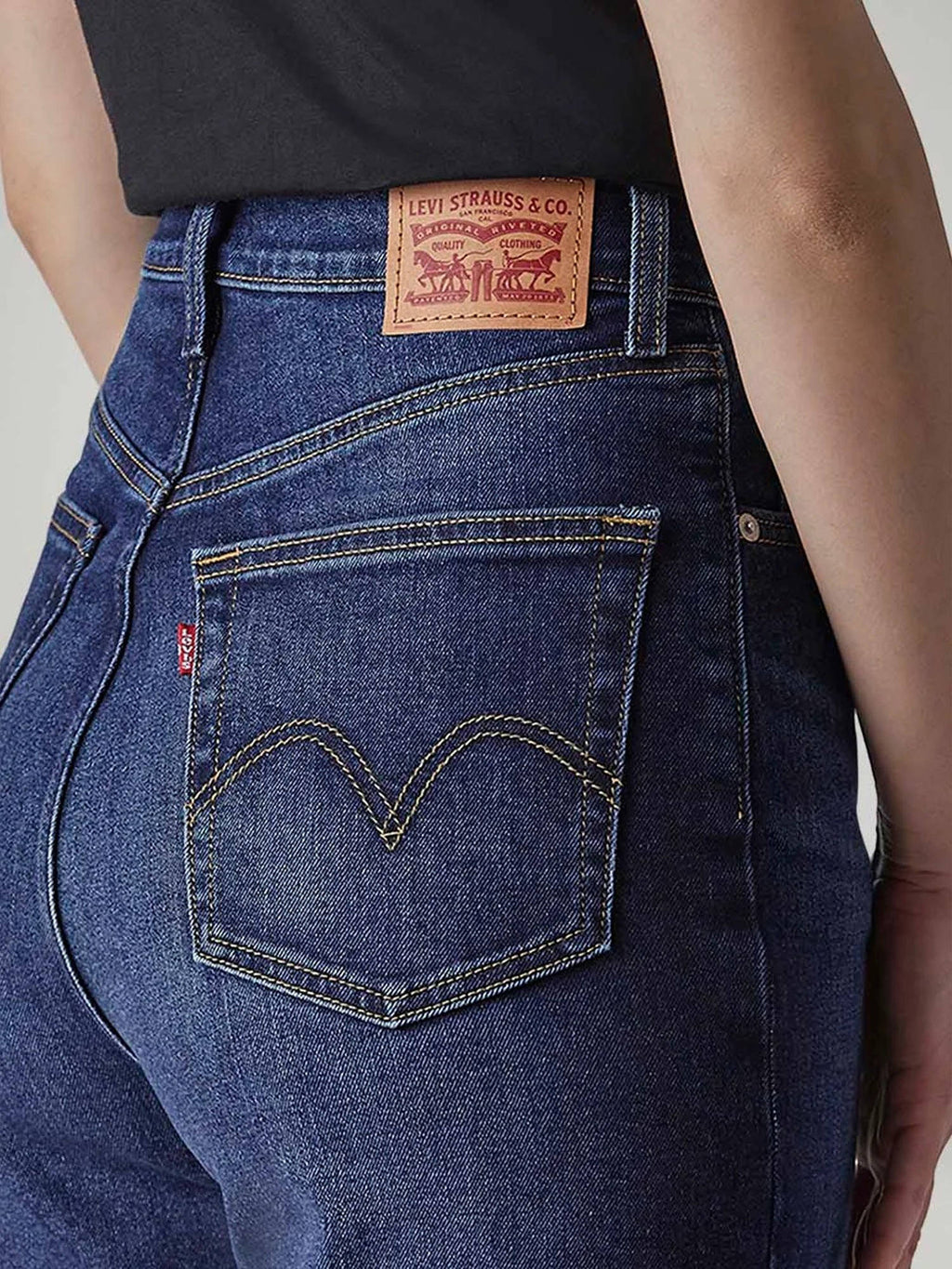 Womens Dark-Blue Comfortable Fit High Rise Jeans | ST23 - view 4