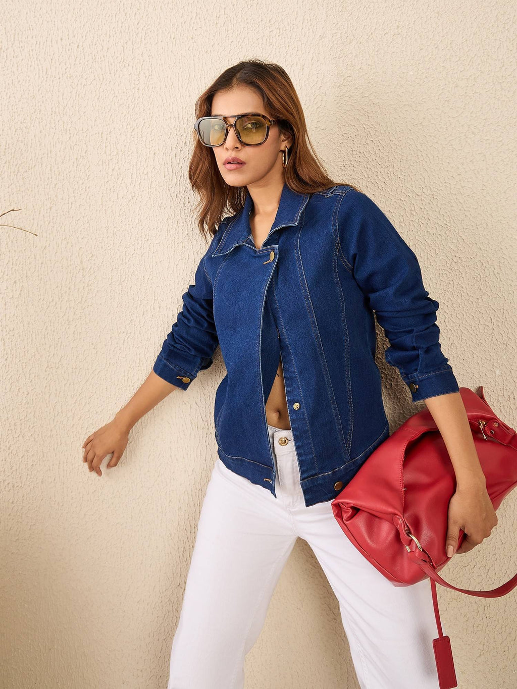 Women's Blue Tailored Denim Jacket | JC78 - view 2