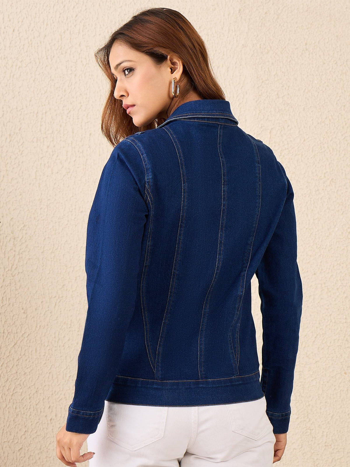 Women's Blue Tailored Denim Jacket | JC78 - view 4