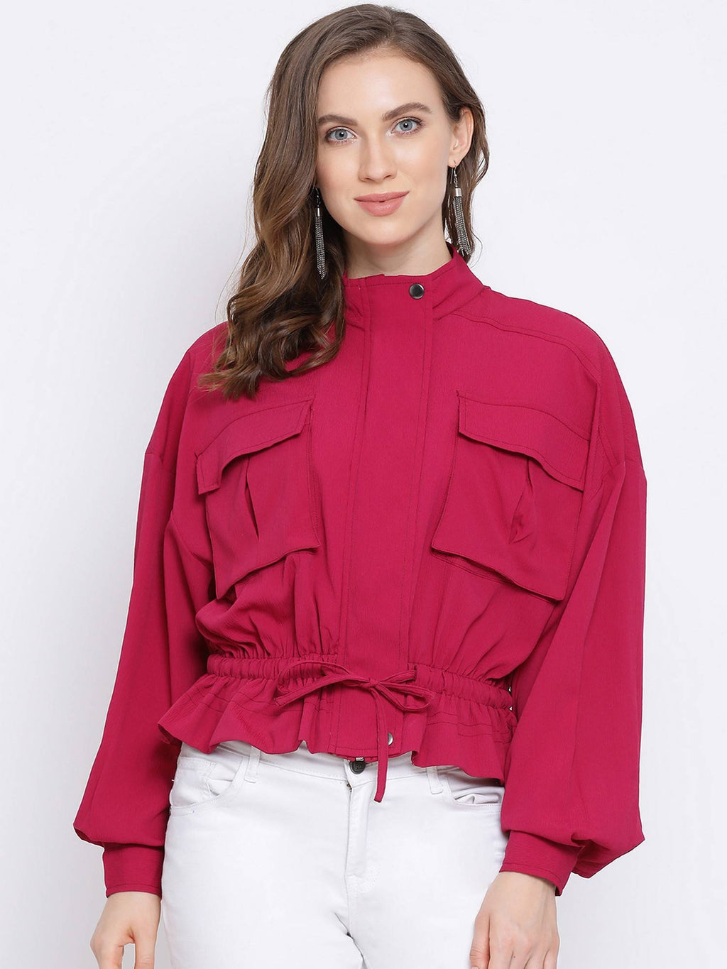Fuchsia Land Women's Maroon Jacket | JC78 - view 1