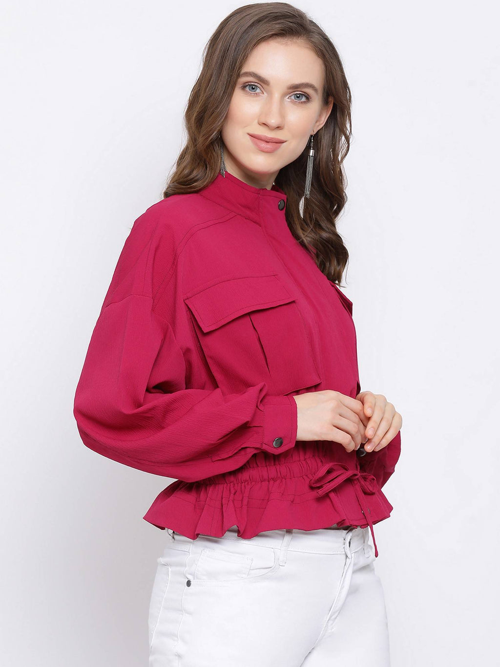 Fuchsia Land Women's Maroon Jacket | JC78 - view 4