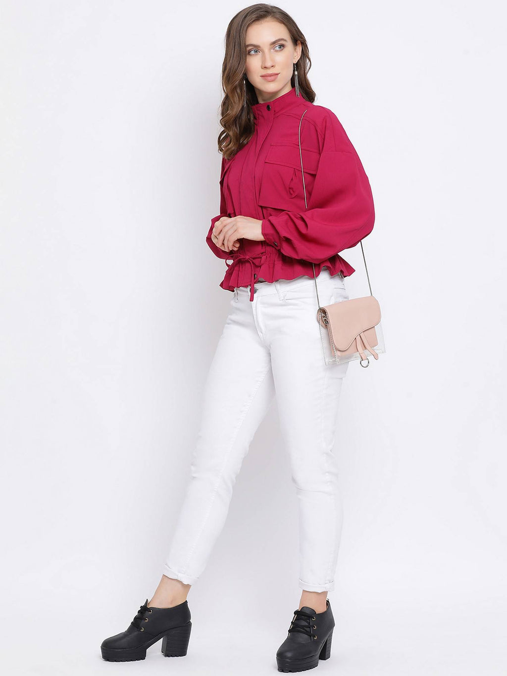 Fuchsia Land Women's Maroon Jacket | JC78 - view 7