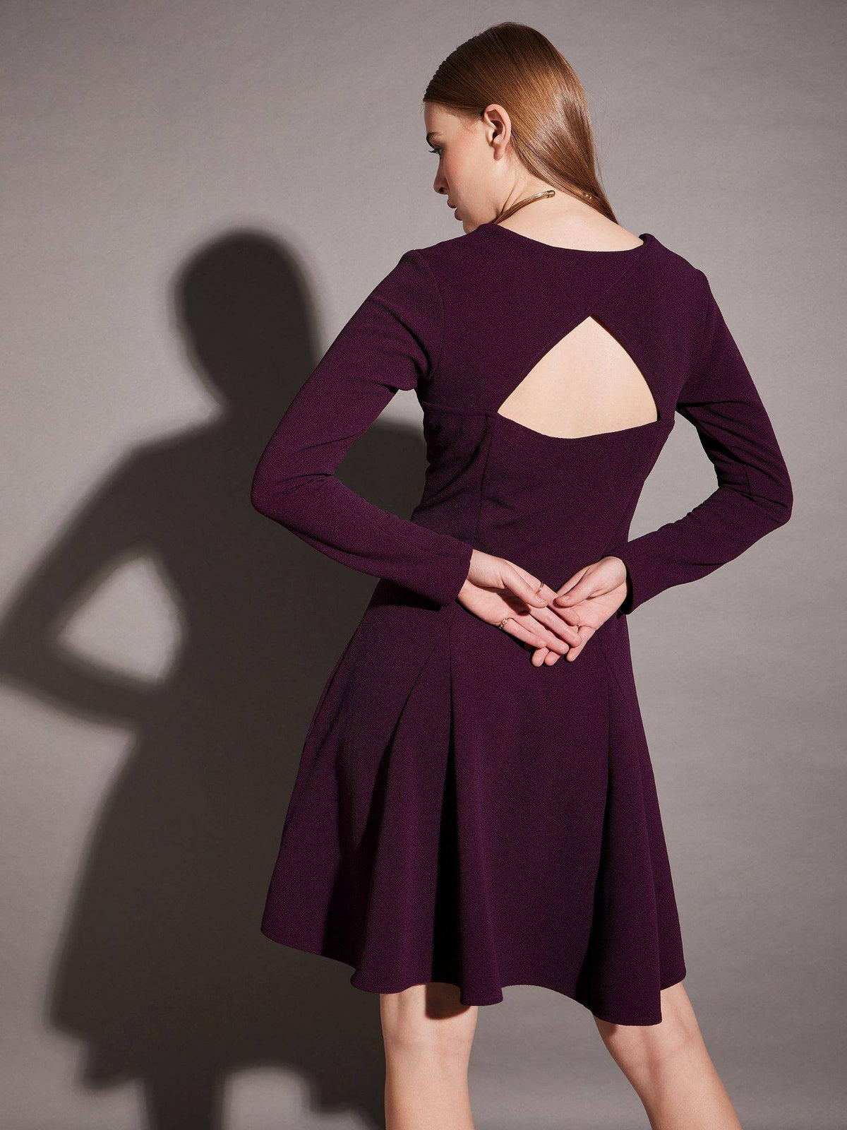 Short Flare Dress with Cut-Out Back | D56 - view 2