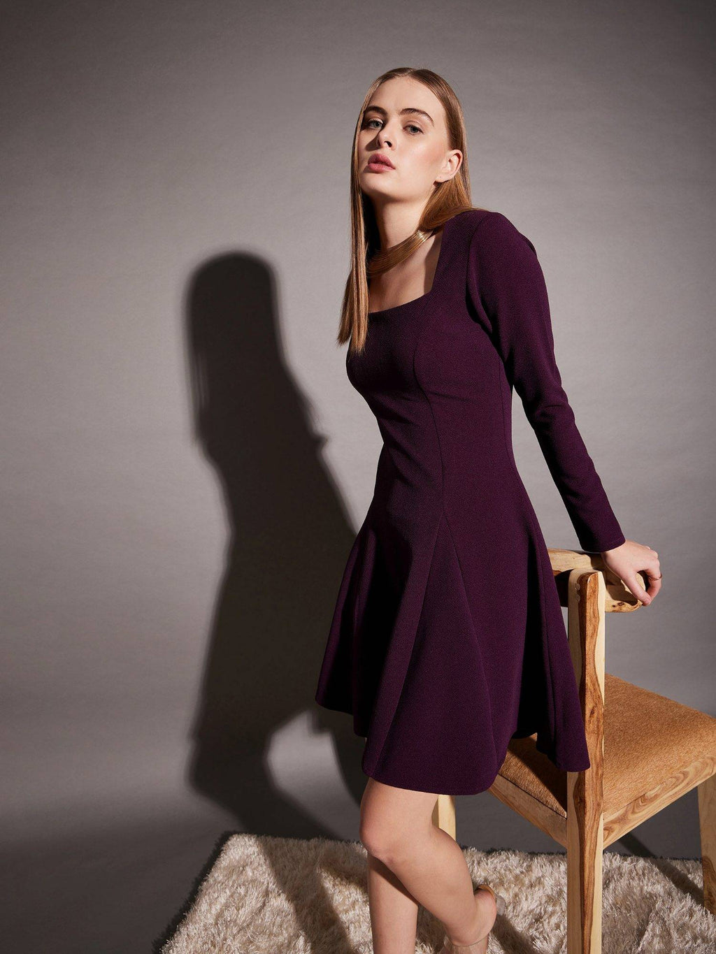 Short Flare Dress with Cut-Out Back | D56 - view 7