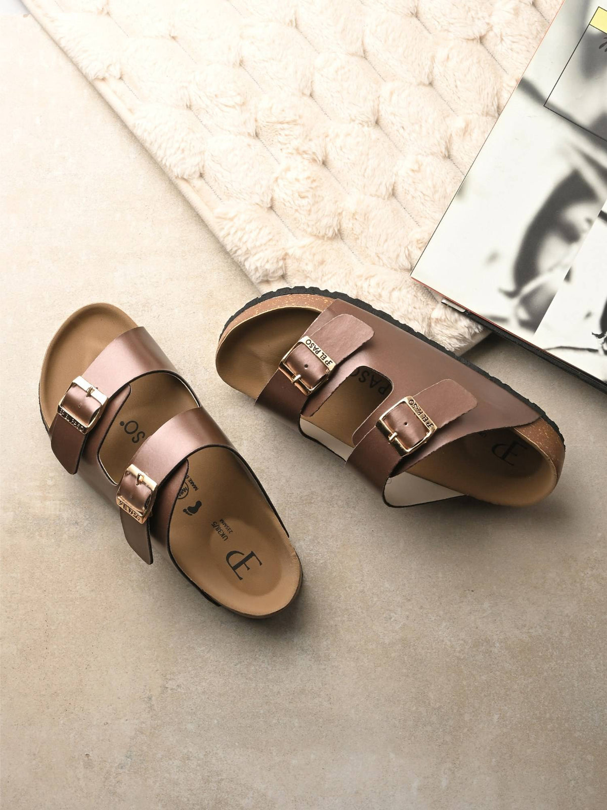 Women Camel Faux Leather Casual Sandals | SD89 - view 37
