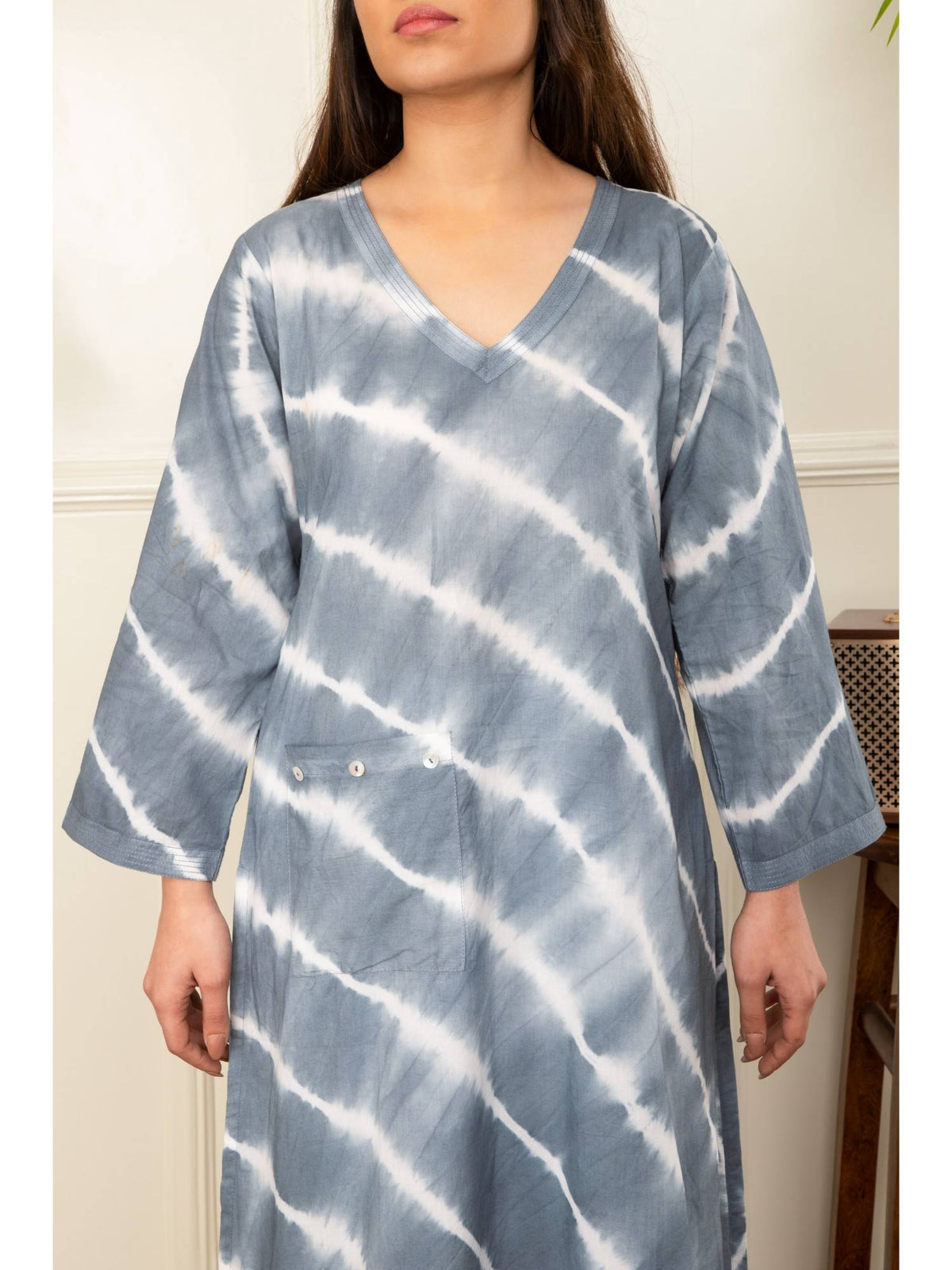 Red Lehariya Tie Dye Kurta | FY93 - view 12