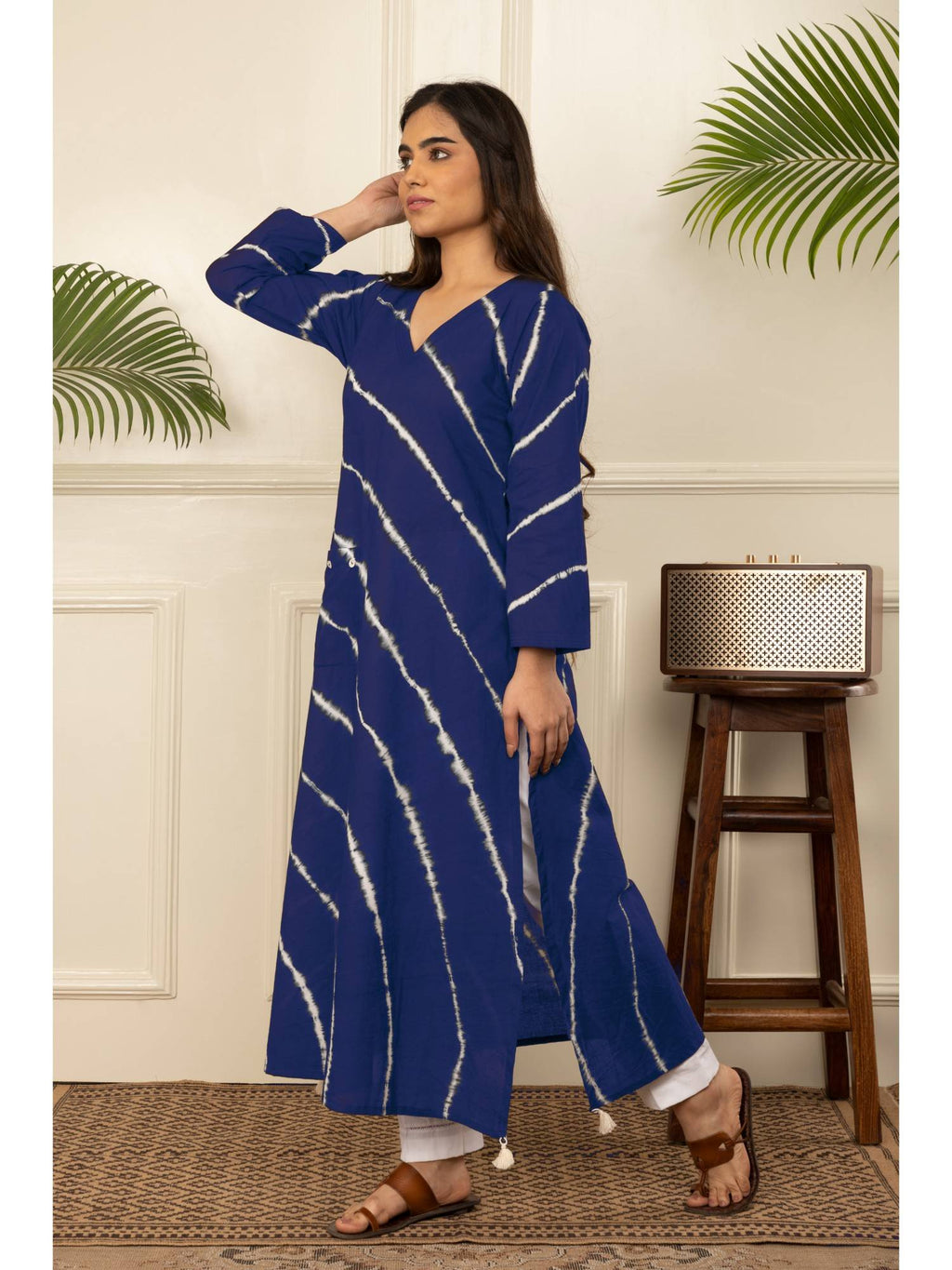 Red Lehariya Tie Dye Kurta | KDG - view 14