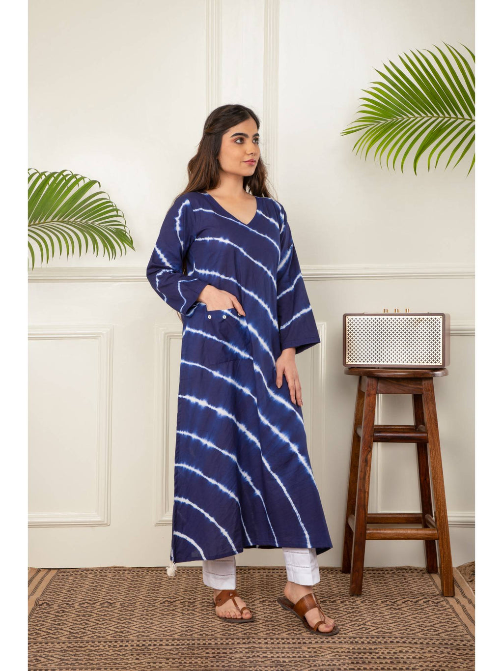 Red Lehariya Tie Dye Kurta | FY93 - view 15