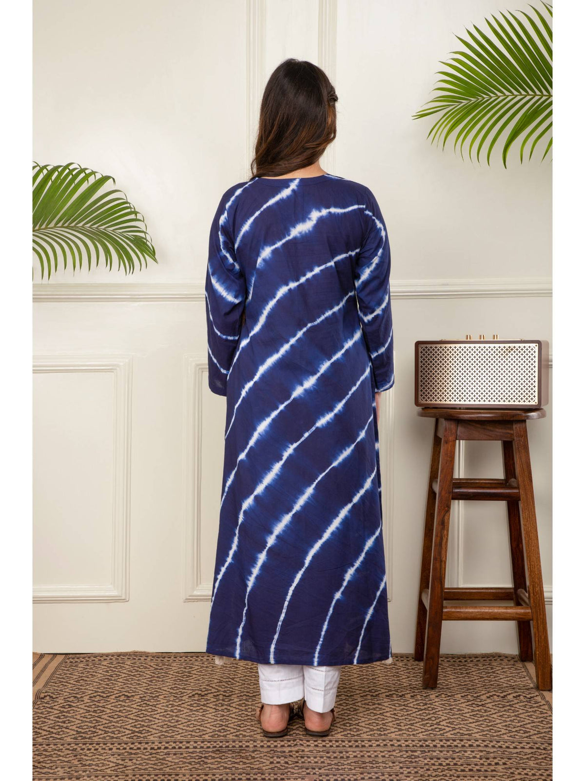 Red Lehariya Tie Dye Kurta | FY93 - view 16