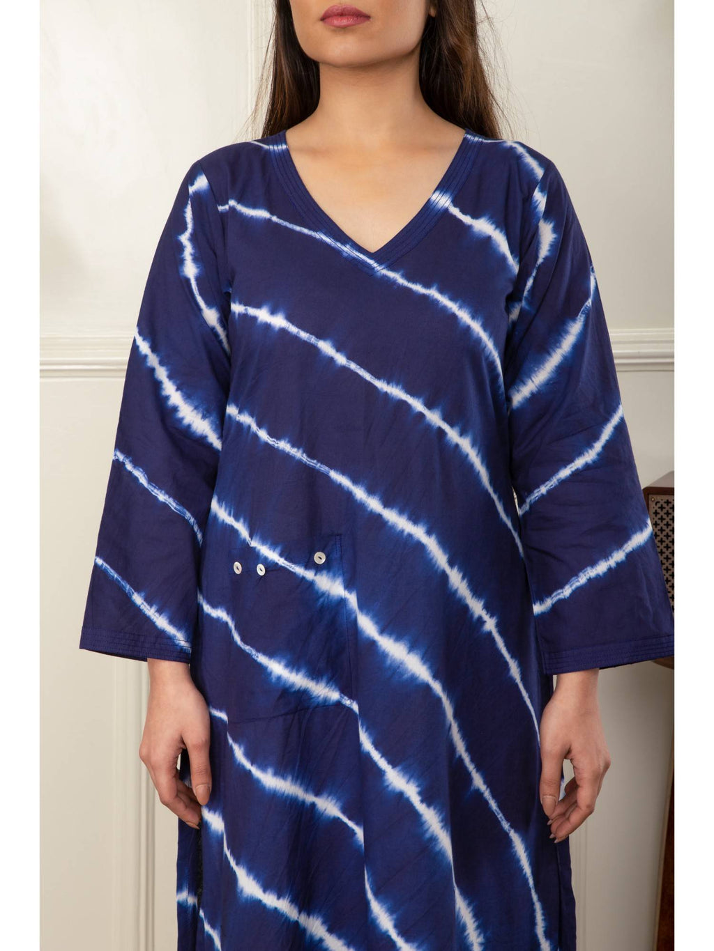 Red Lehariya Tie Dye Kurta | FY93 - view 17