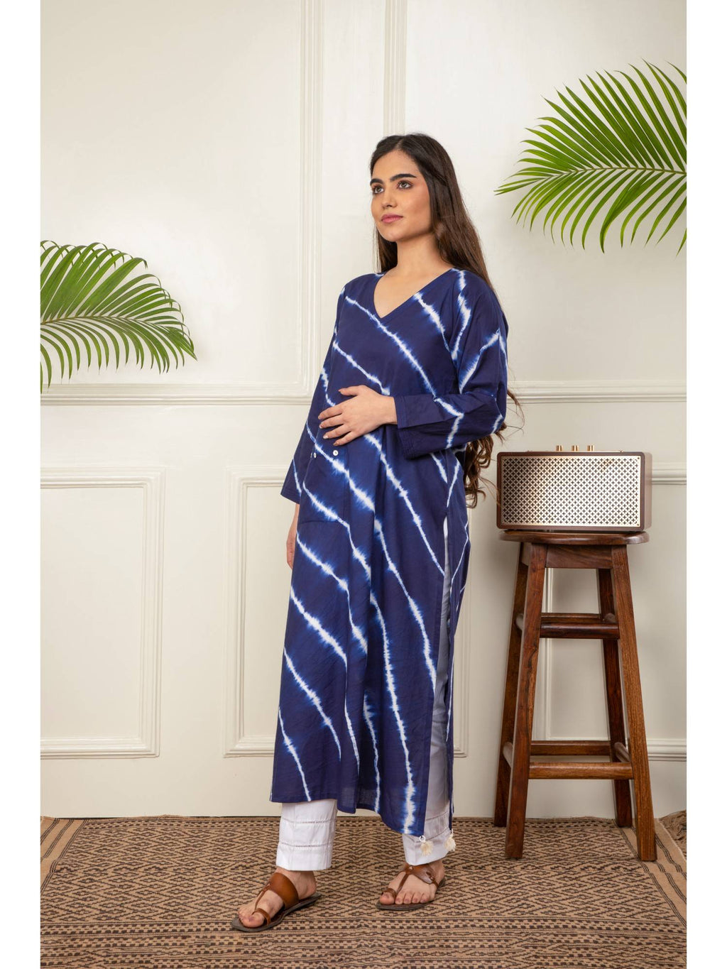 Red Lehariya Tie Dye Kurta | KDG - view 18