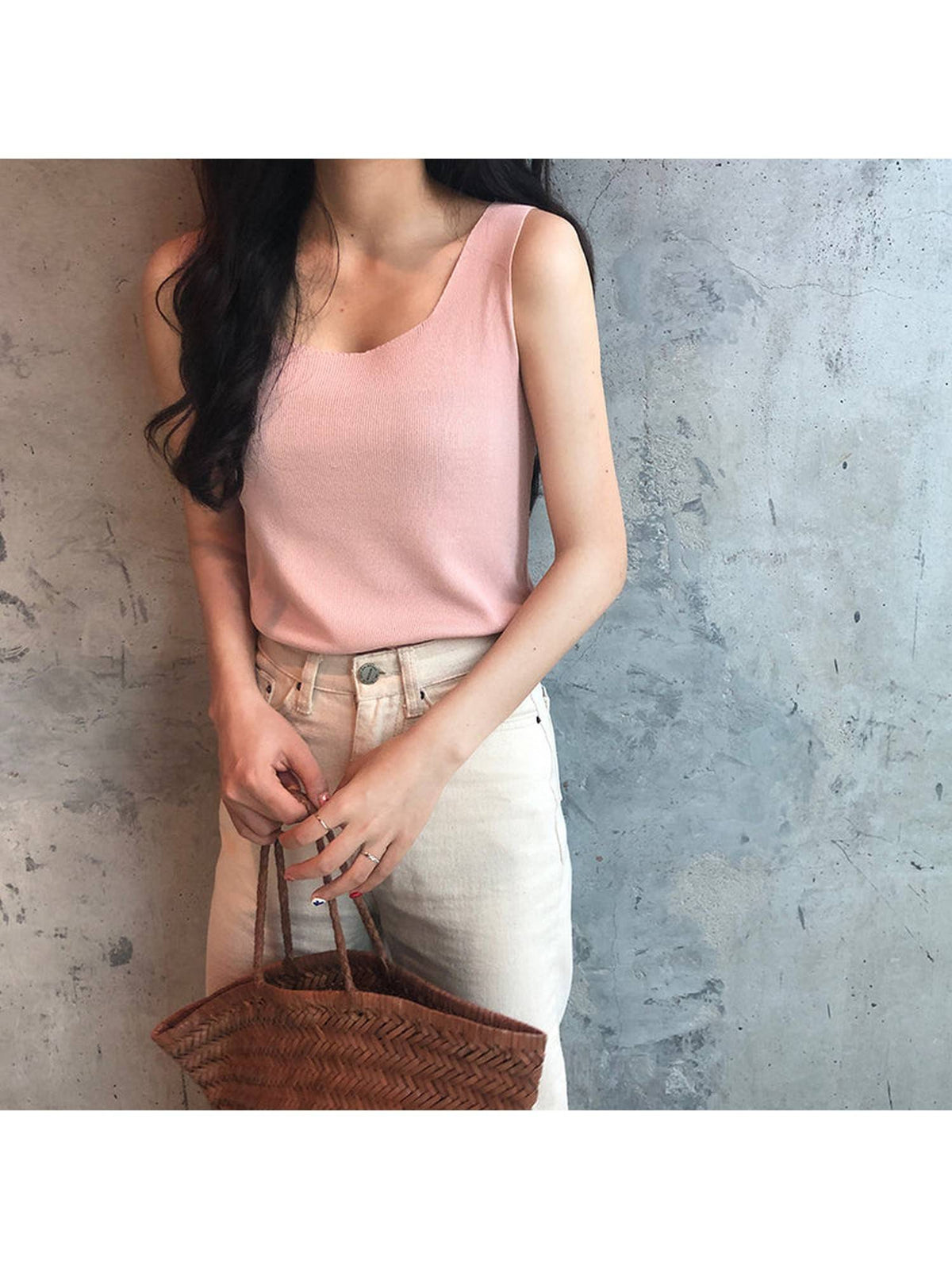 Light Green Sleeveless Basic Tank Top | TT98 - view 7
