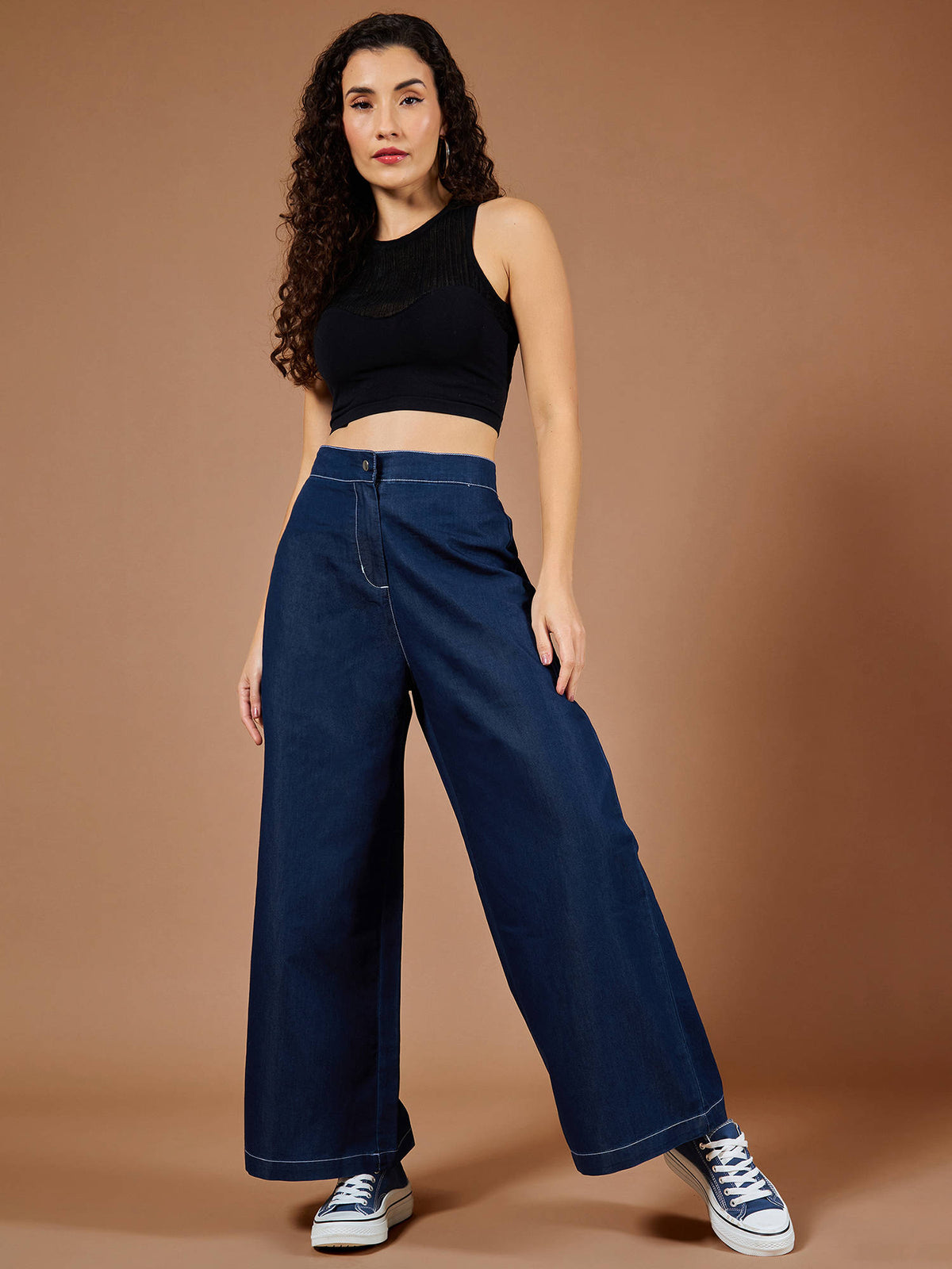 Womens White Bootcut High Rise Clean Look Regular-Length Stretchable Denim Jeans | BT10 - view 19