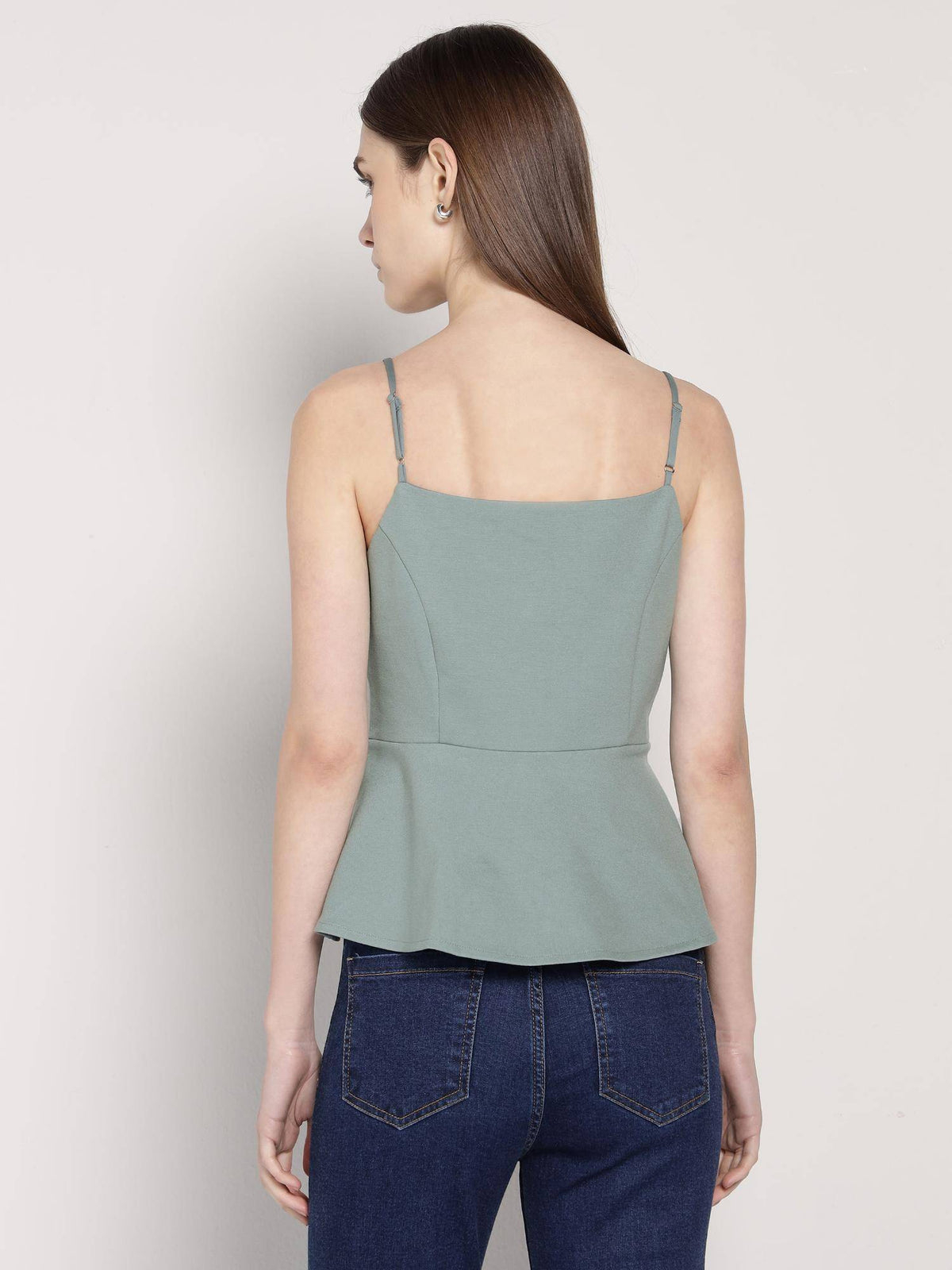 Mint Green Peplum Top | pt51 - view 2