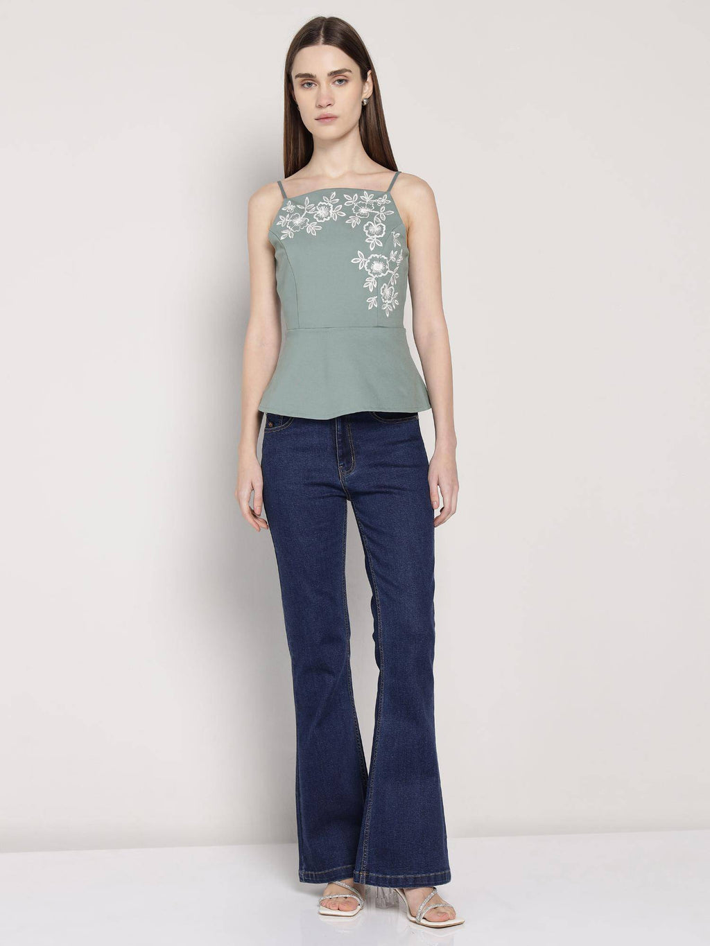 Mint Green Peplum Top | pt51 - view 4