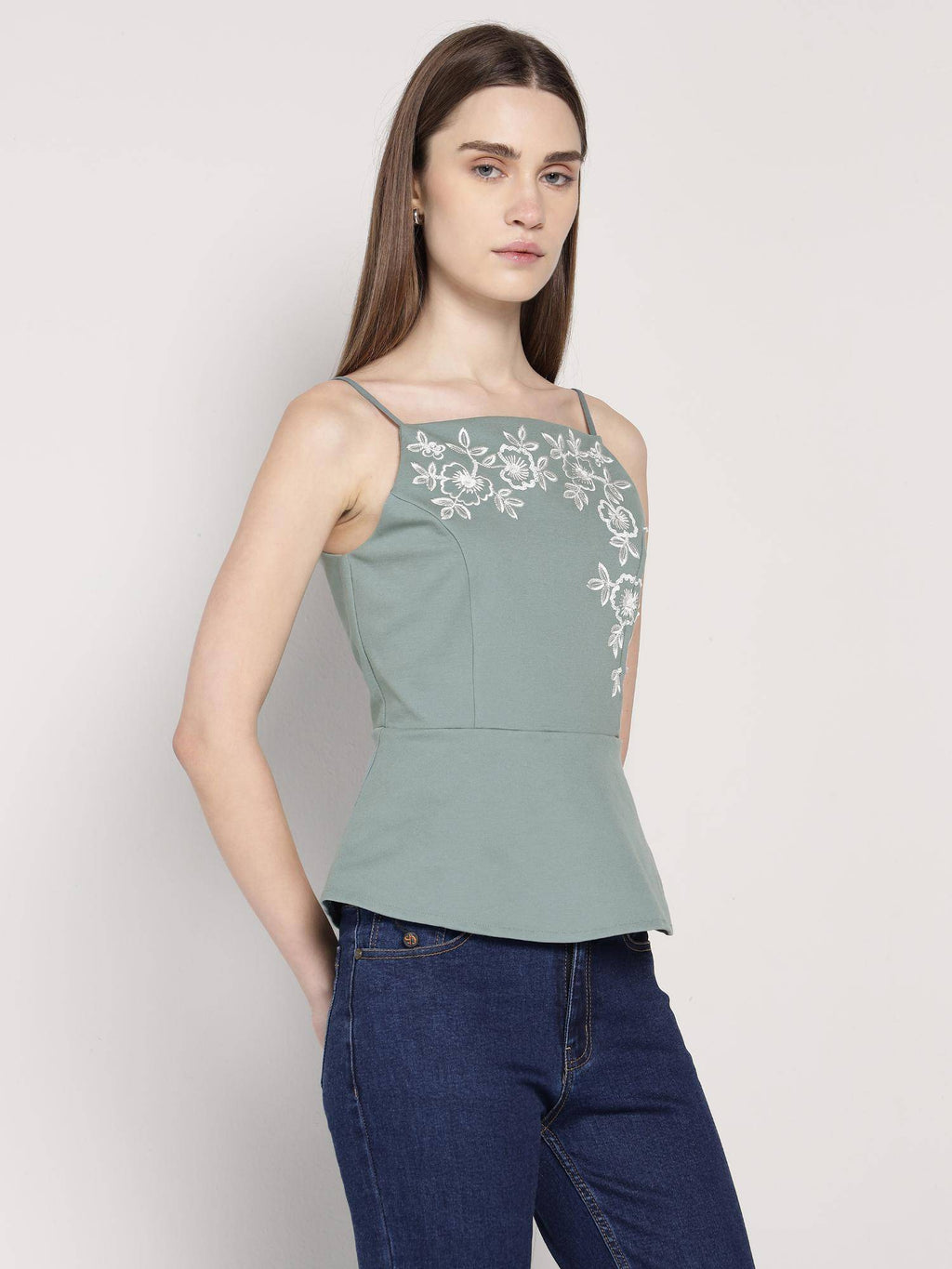 Mint Green Peplum Top | pt51 - view 6