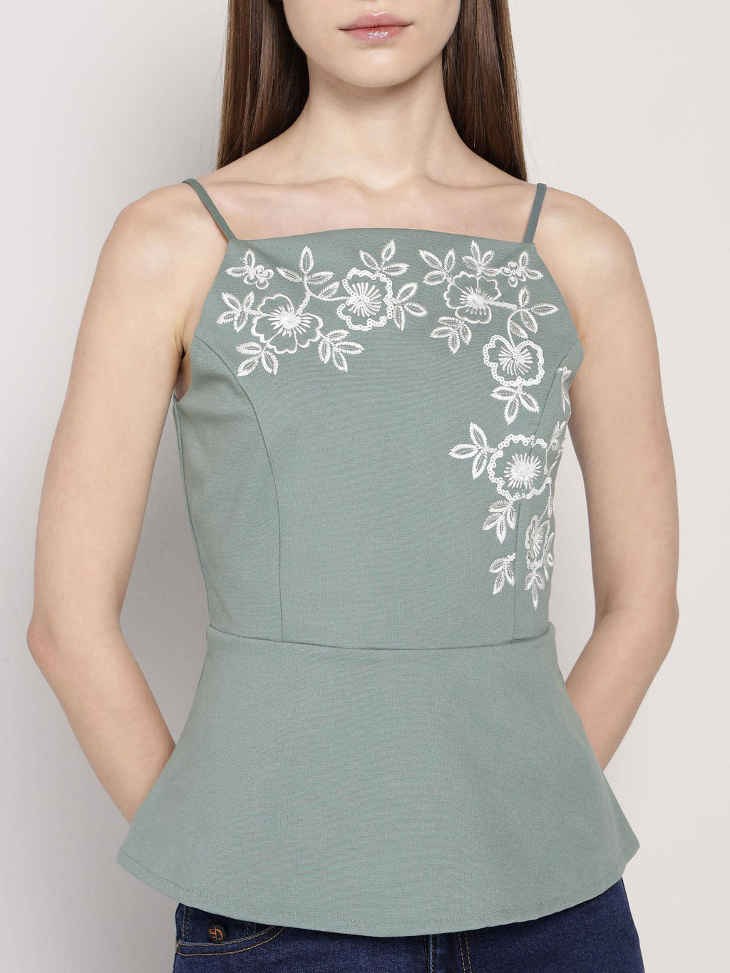 Mint Green Peplum Top | pt51 - view 7