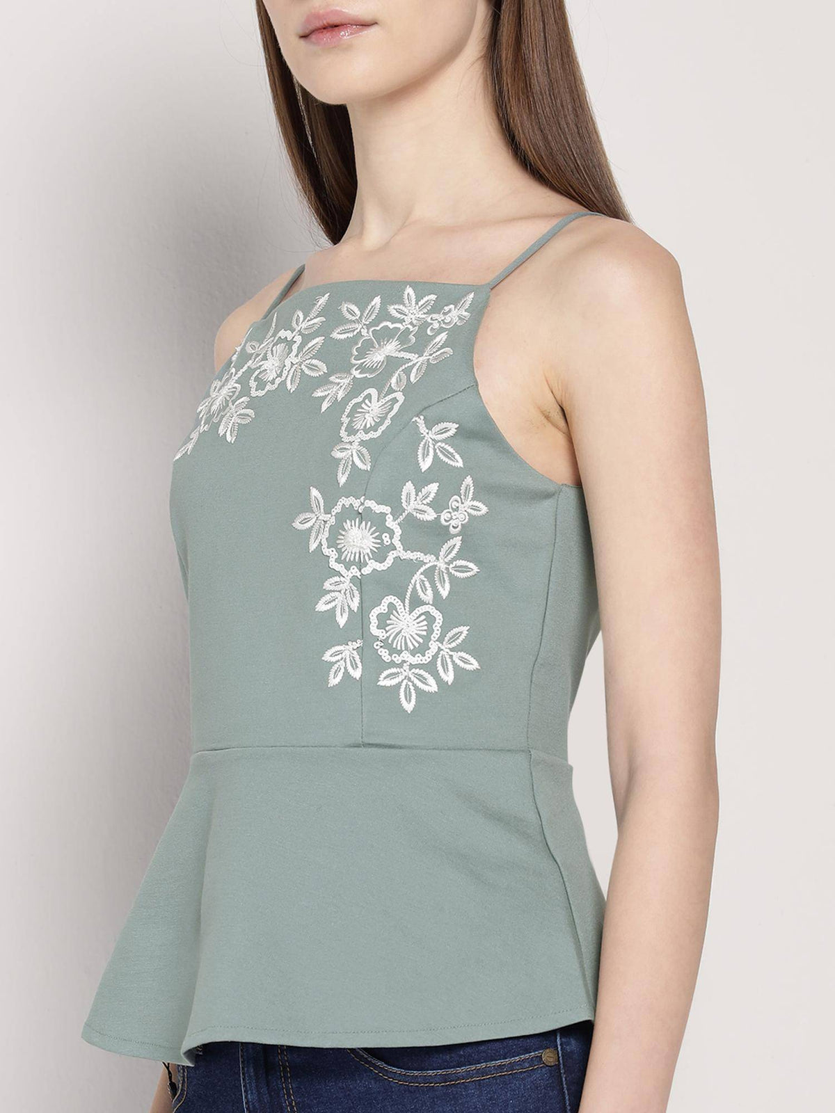 Mint Green Peplum Top | pt51 - view 8