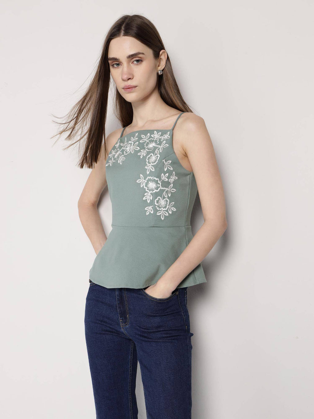 Mint Green Peplum Top | pt51 - view 9